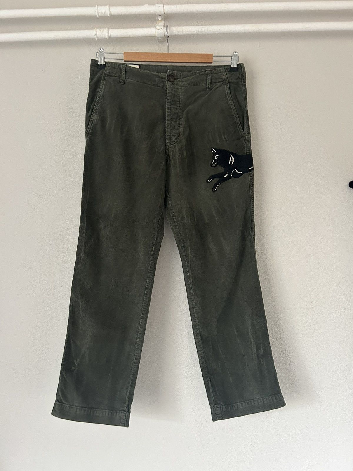 Washed Velvet Corduroy Wolf Pants