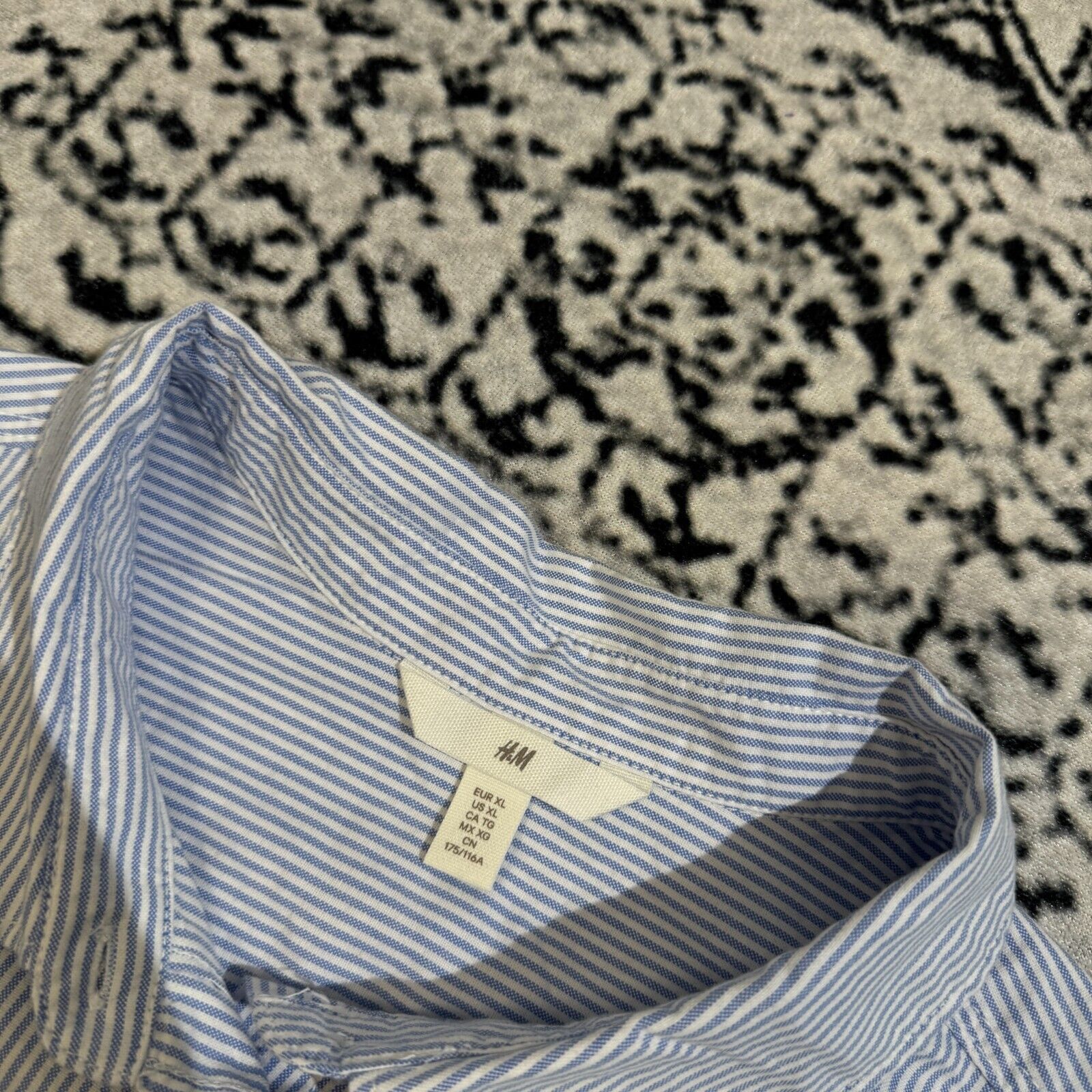H&M × Vintage Vintage Unisex White Blue Cotton XL Shirt H&M Y2K 90s Size US XL / EU 56 / 4 - 4 Thumbnail