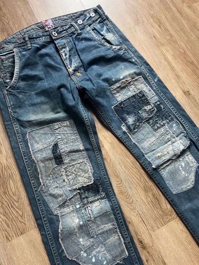 Prps Sashiko Boro Japanese Patchwork Denim Size US 34 / EU 50 - 2 Thumbnail