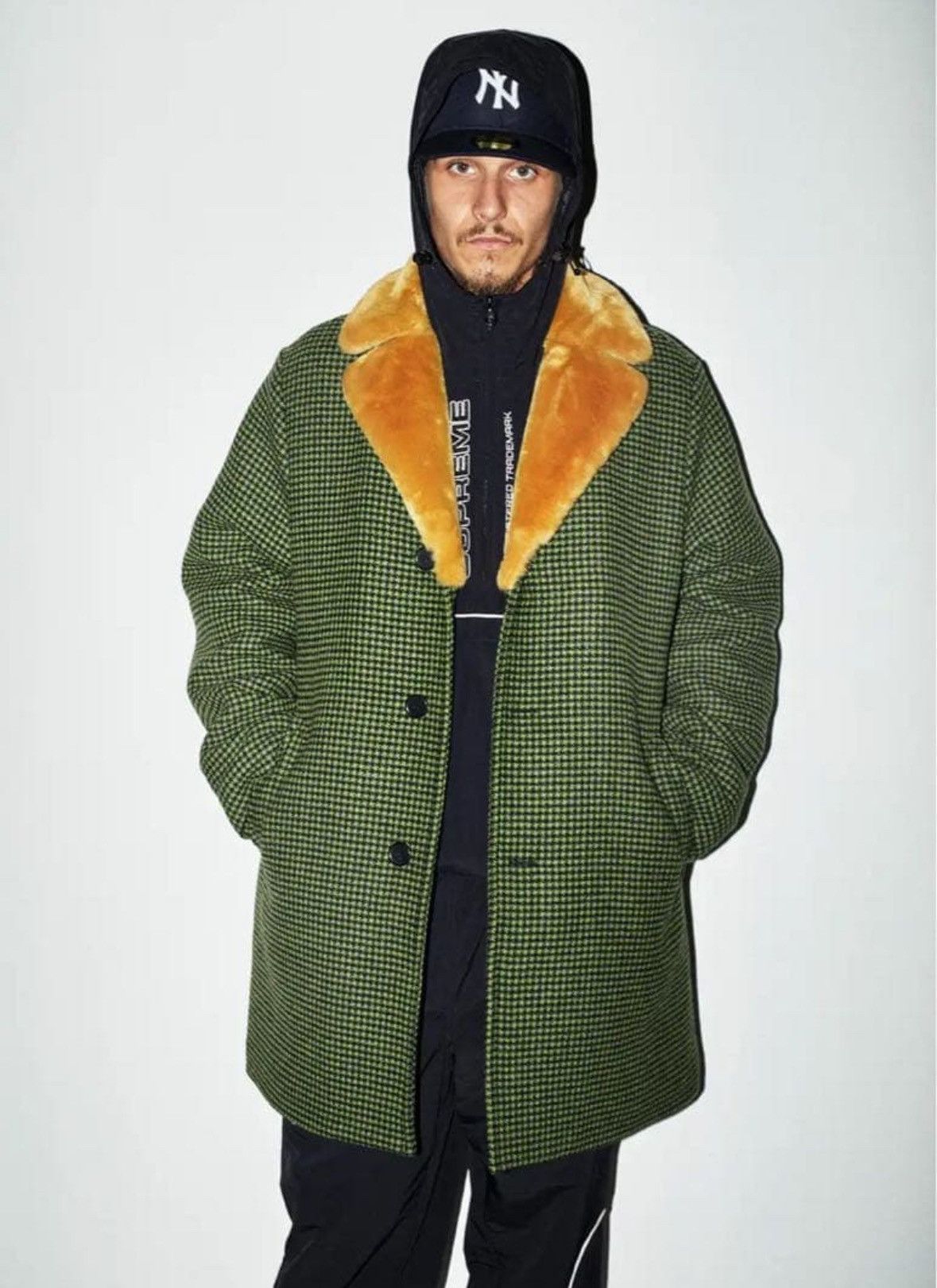 Supreme Supreme Fur Collar Car Coat Green Houndstooth Size US XL / EU 56 / 4 - 13 Thumbnail