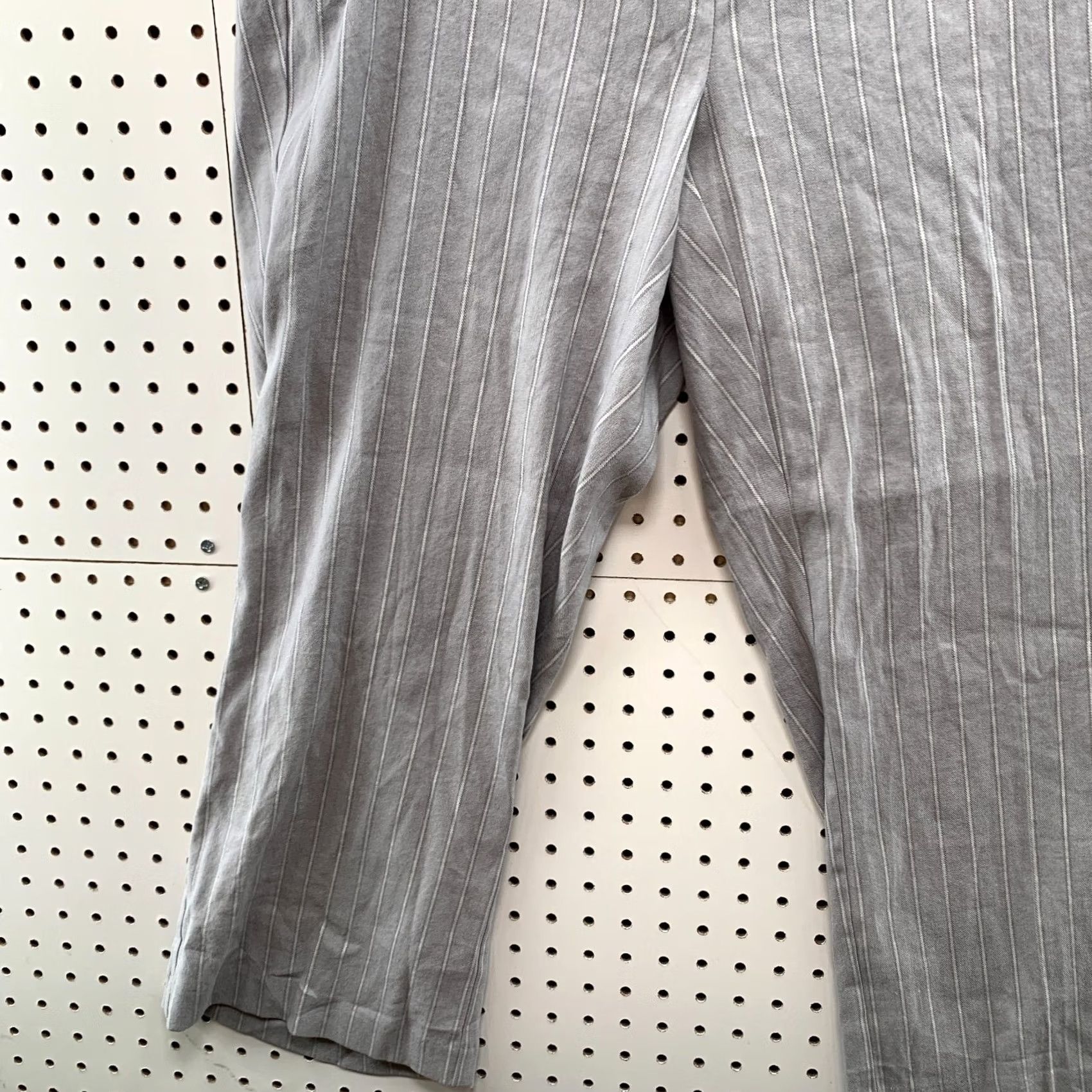 J. Jill J Jill Pants Womens 18 Tall Gray Striped Linen Stretch NWT Size 40" / US 18 - 4 Thumbnail