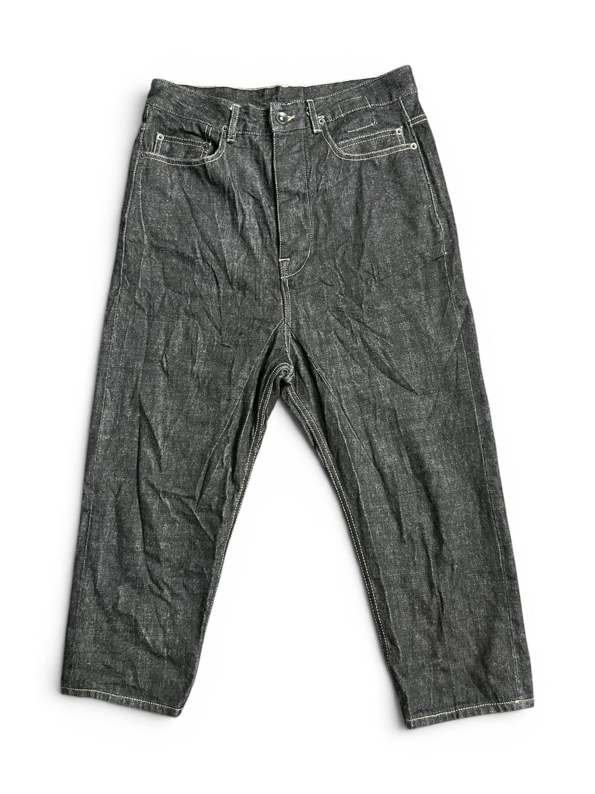 Rick Owens Drkshdw FW18 Rick Owens DRKSHDW Indigo Collapse Cut Jeans Size US 29 - 1 Thumbnail