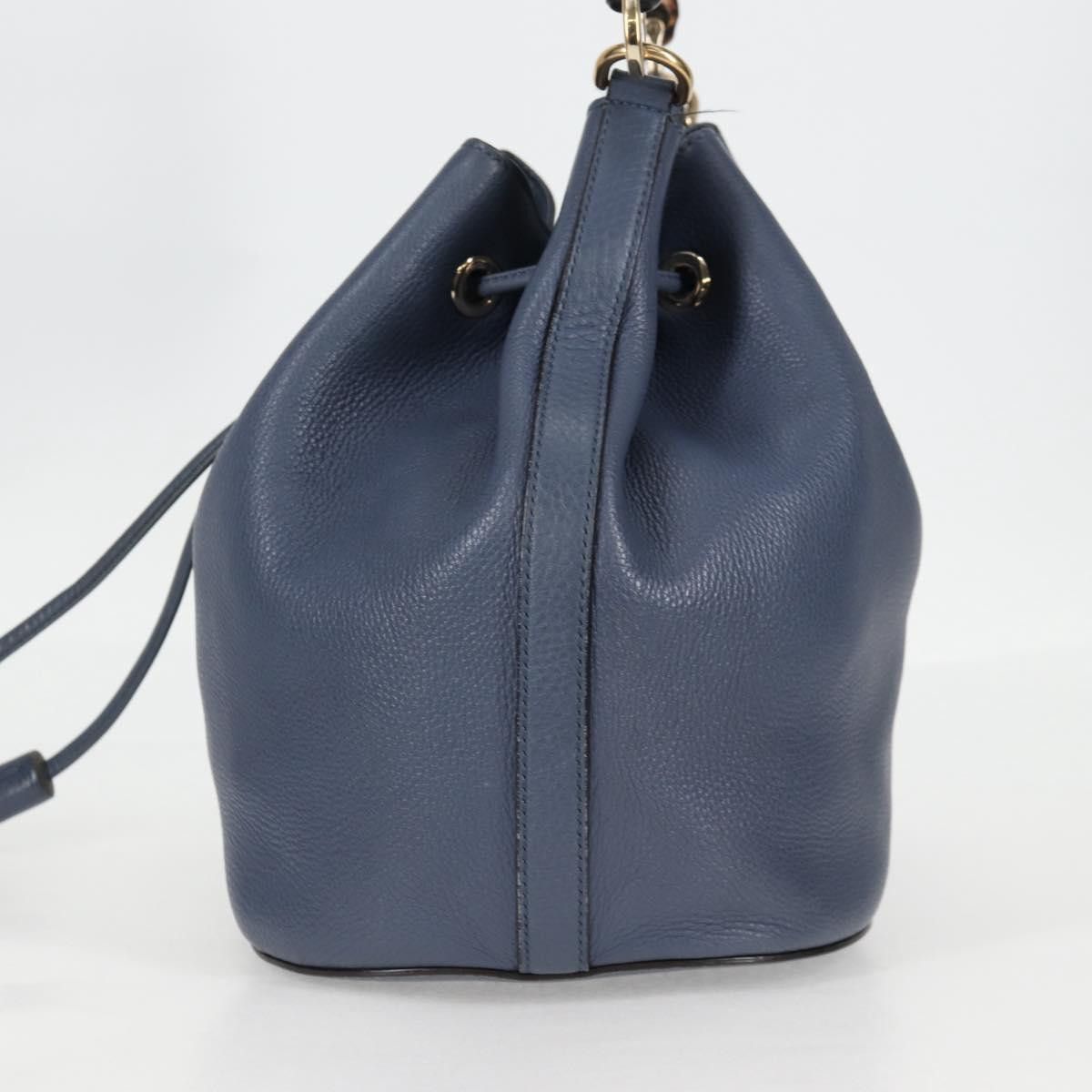 Gucci GUCCI Bamboo Hand Bag Leather Blue Gold Size ONE SIZE - 4 Thumbnail