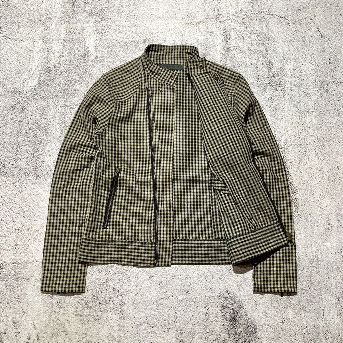 Japanese Brand 2000s Ehypenworld Gallery Asymastrical Bikers Jacket Plaid Size US XS / EU 42 / 0 - 11 Thumbnail