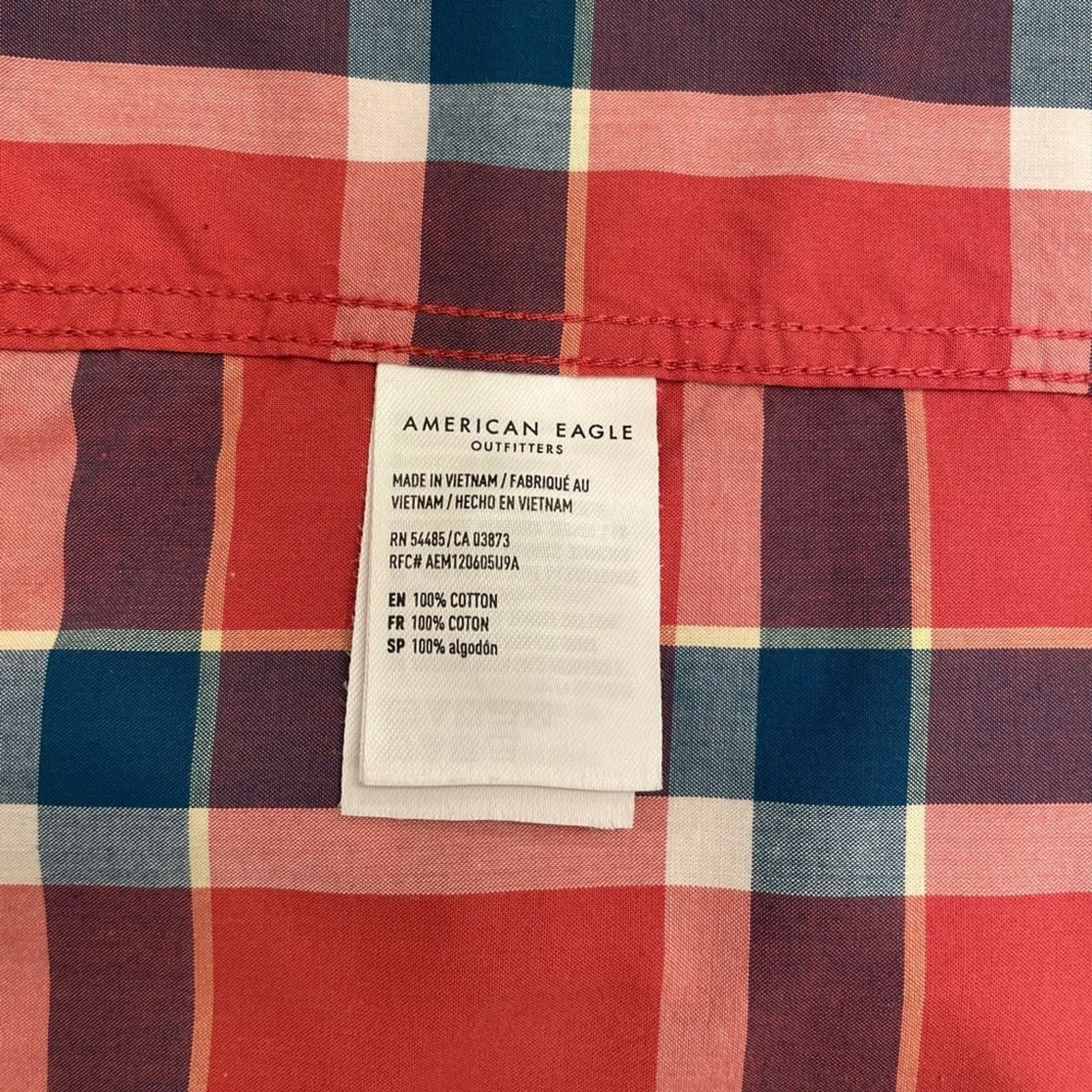 American Eagle Outfitters American Eagle Outfitters Plaid Poplin Button Down Shirt XS Size US XS / EU 42 / 0 - 6 Thumbnail