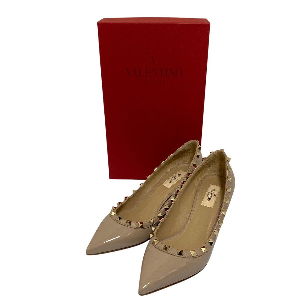 Valentino Valentino Valentino Garavani Rockstud Patent Pumps Leather Shoes DUTY FREE for USA Size ONE SIZE - 1 Thumbnail