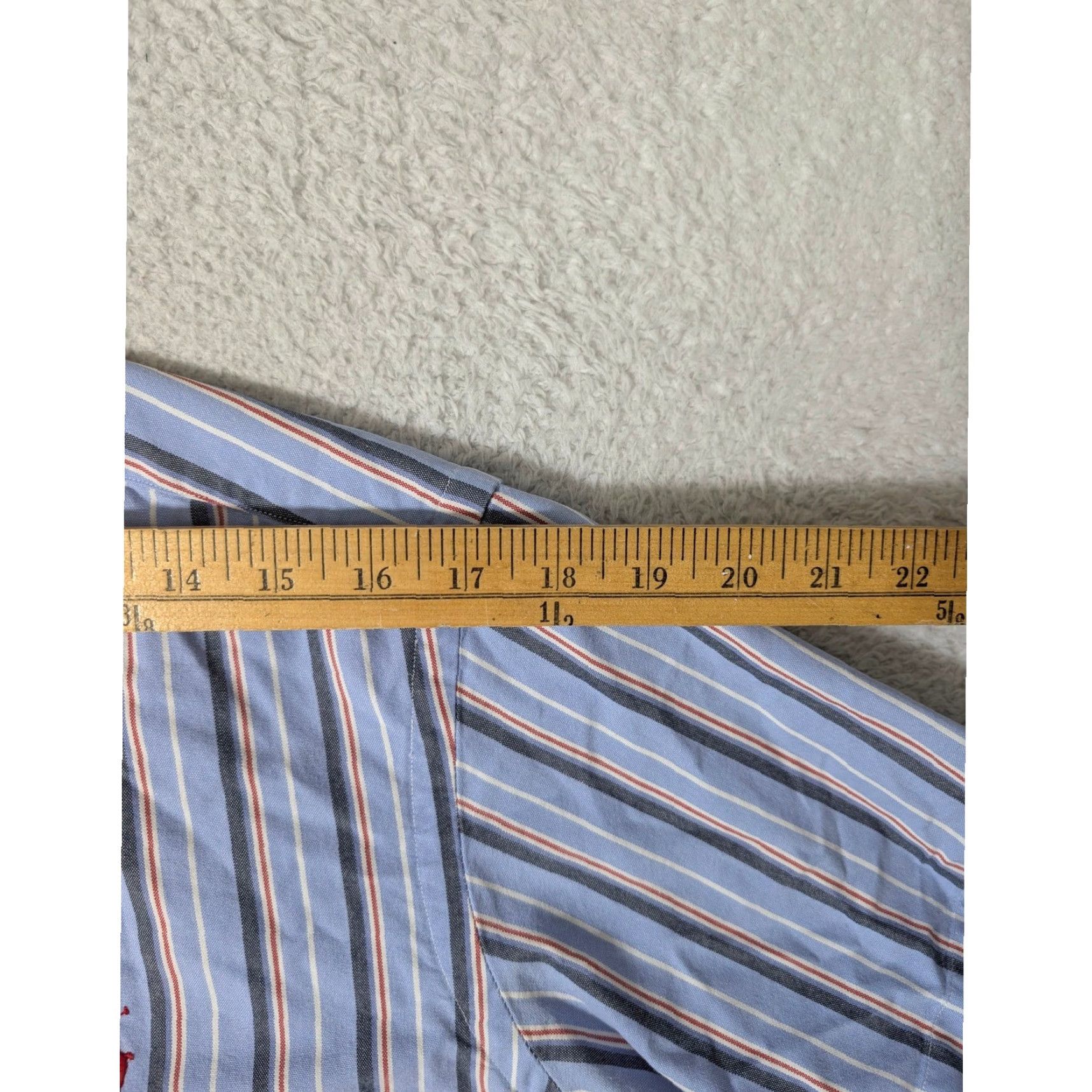 Ralph Lauren Ralph Lauren Button-Down Shirt Mens Sm Blue Striped Classic Fit Short Sleeve Multicolor Embroidered Pony Ballpoint Button-Up Shirt Size US S / EU 44-46 / 1 - 6 Thumbnail