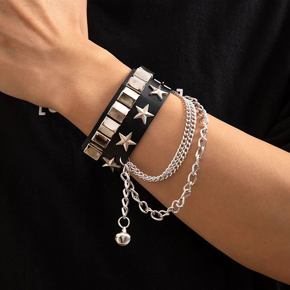 Jewelry Star Cuban Long Chain Tassel Bracelet Size ONE SIZE - 1 Thumbnail