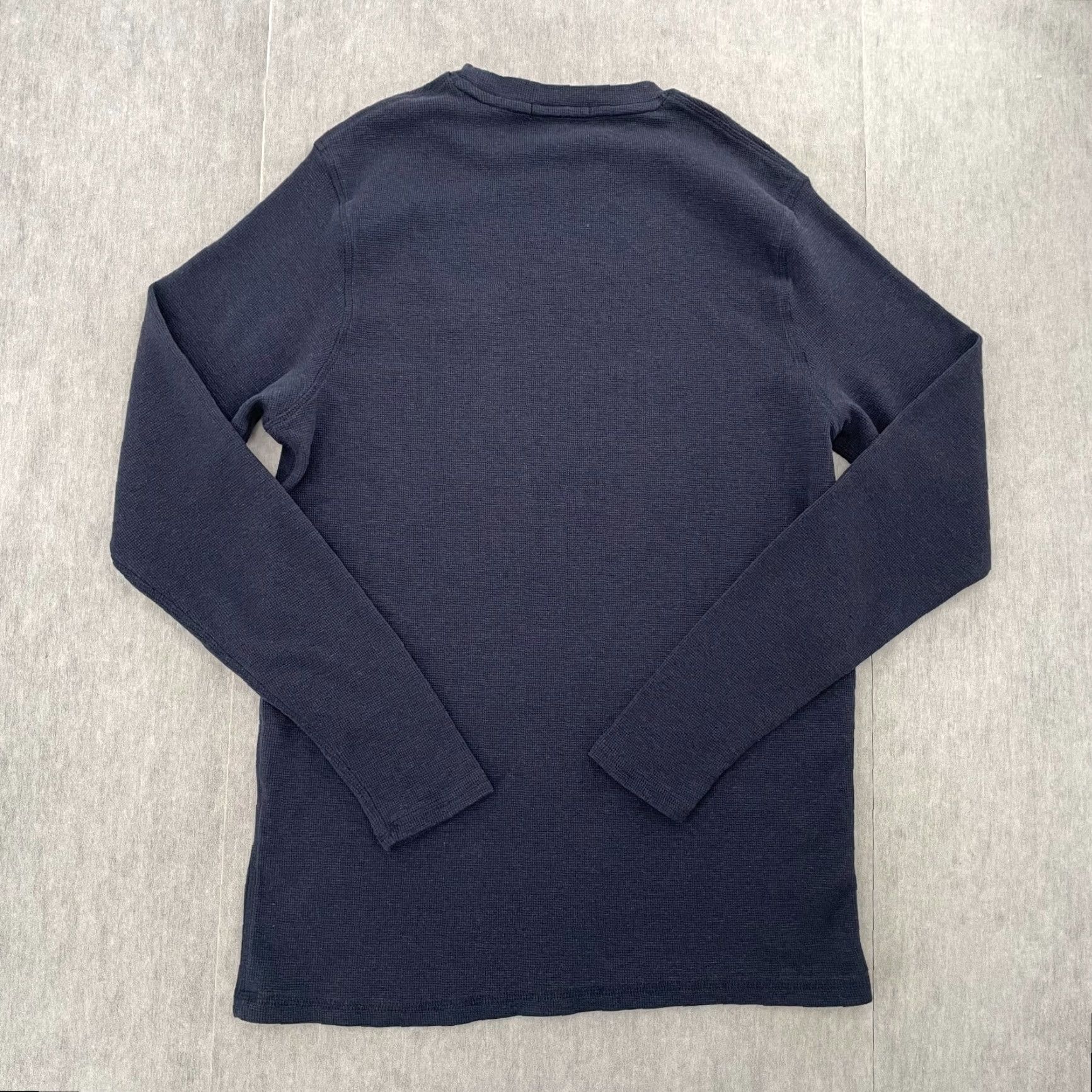 Karl Lagerfeld KARL LAGERFELD Sweater Mens XL Blue Waffle Knit Long Sleeve Crew Neck Casual Size US XL / EU 56 / 4 - 2 Thumbnail