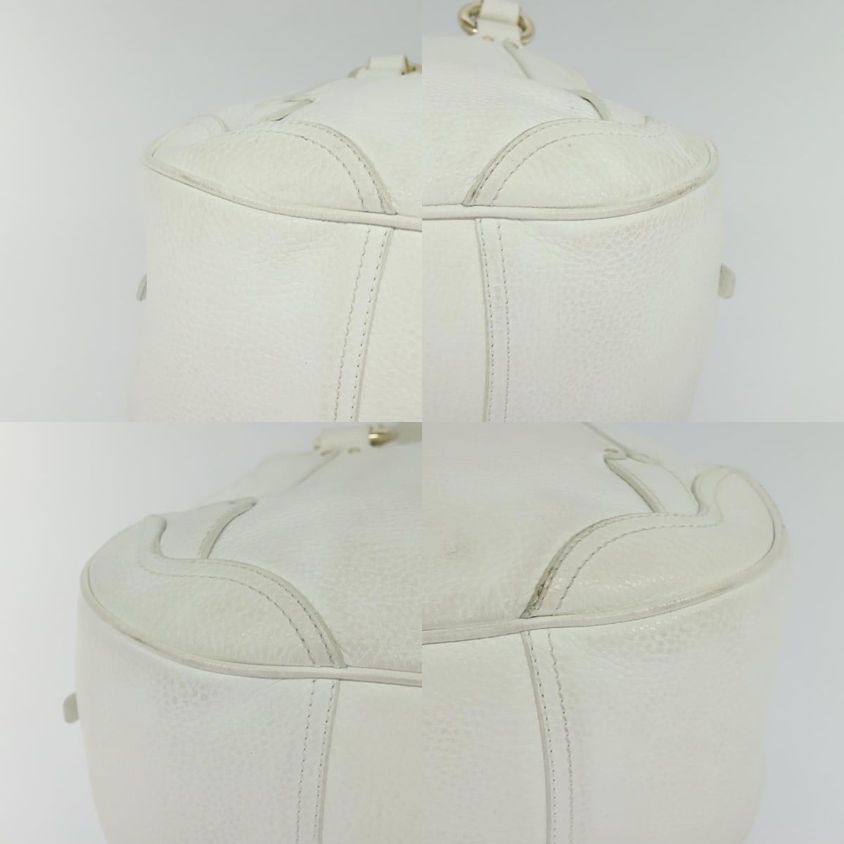 Celine CELINE Hand Bag Leather White Gold Size ONE SIZE - 10 Thumbnail