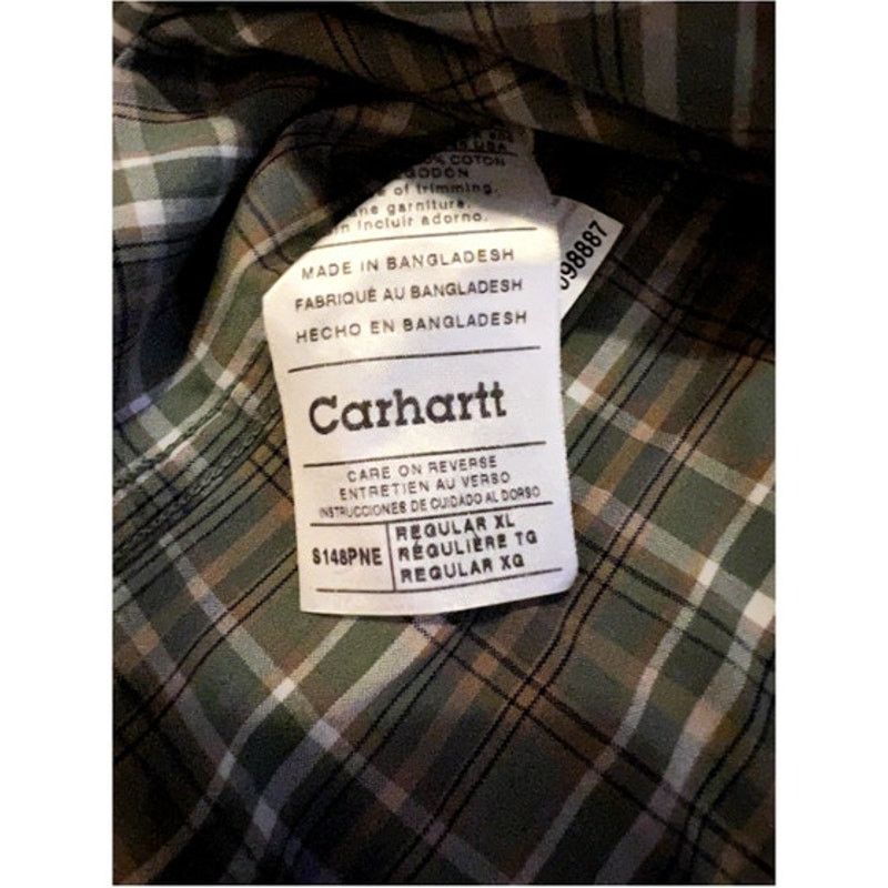 Carhartt Carhartt Mens Short Sleeve Shirt- Sz:Xl -Plaid Pattern-Green Size US XL / EU 56 / 4 - 3 Thumbnail