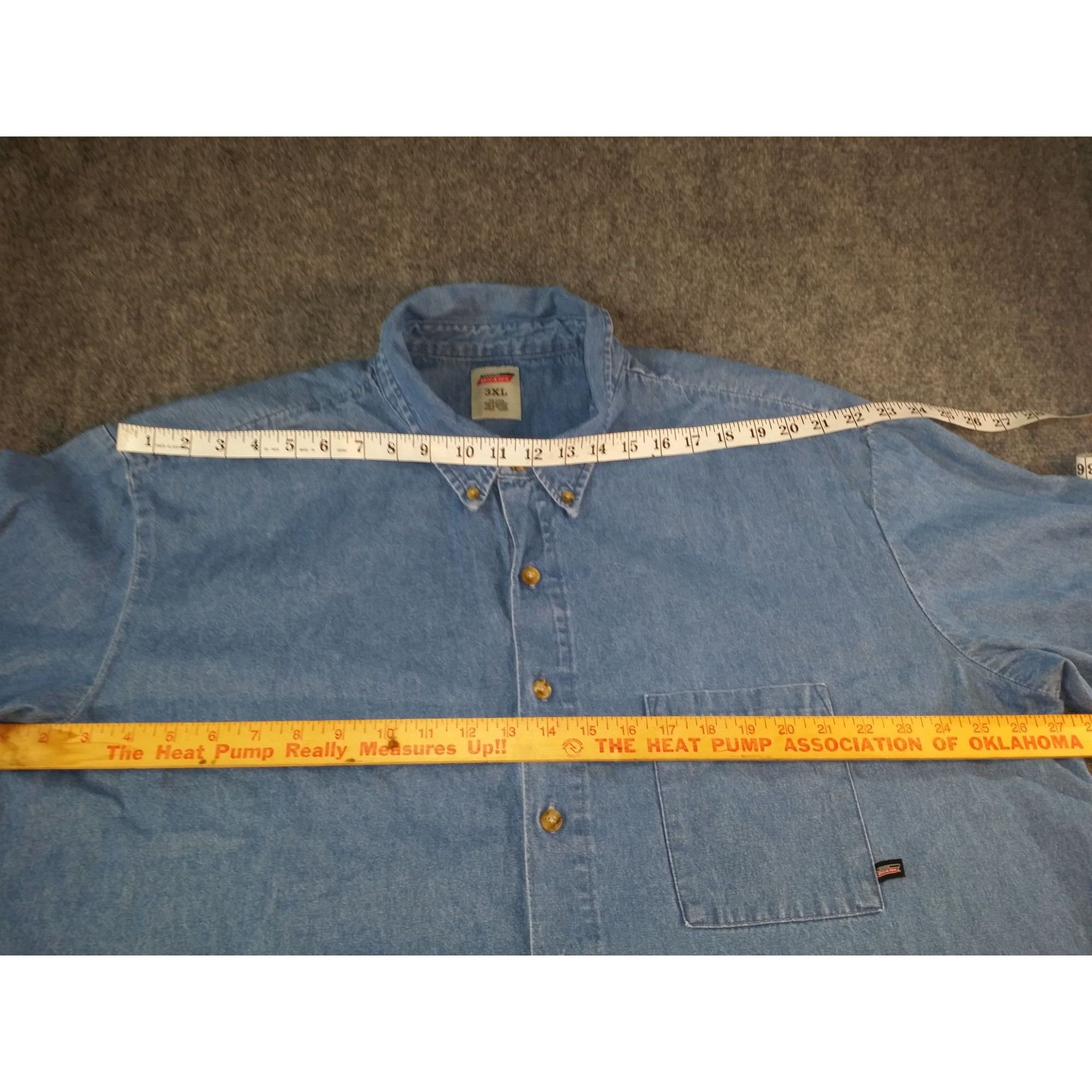 Dickies Dickies Button Up Shirt Men Sz 3XL Denim Logo Short Sleeve W Size US XXL / EU 58 / 5 - 6 Thumbnail