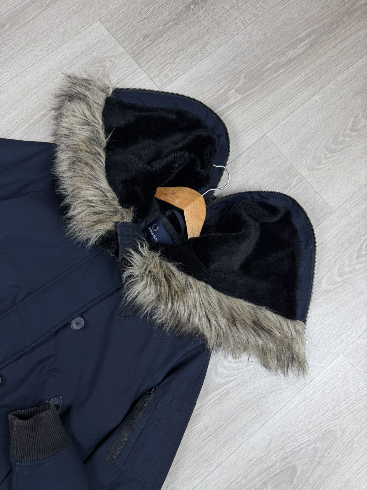 Fred Perry Fred Perry Women's Parker Jacket Navy Blue Size 8 Fur Hood Size M / US 6-8 / IT 42-44 - 4 Thumbnail