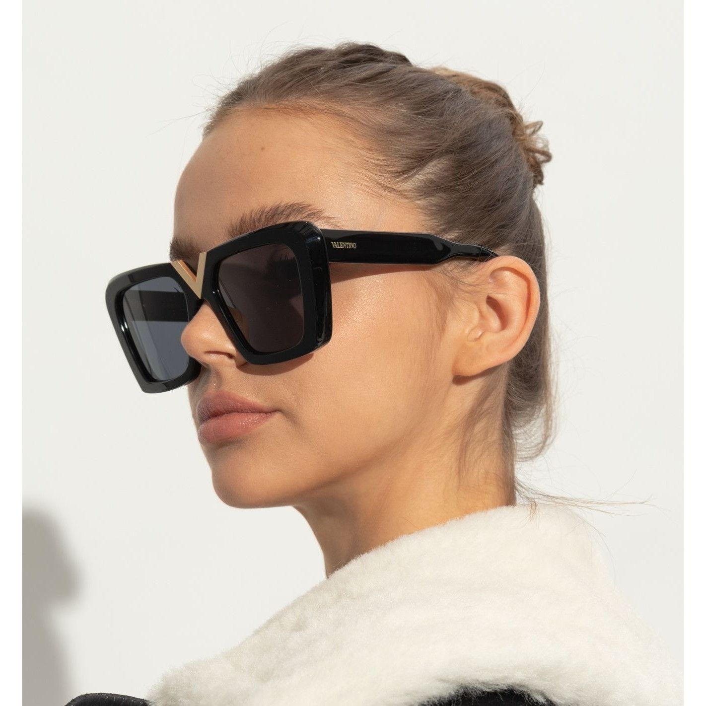Valentino NEW VALENTINO SUNGLASSES WOMEN BLACK V-GOLD-II VLS-161A Size ONE SIZE - 2 Thumbnail