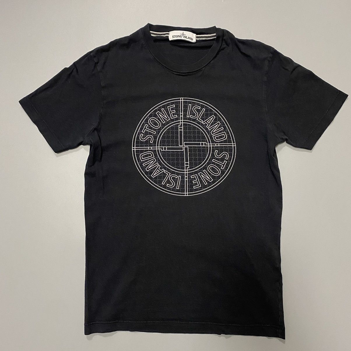 Stone Island Big Logo T-Shirt Black Mens S Size