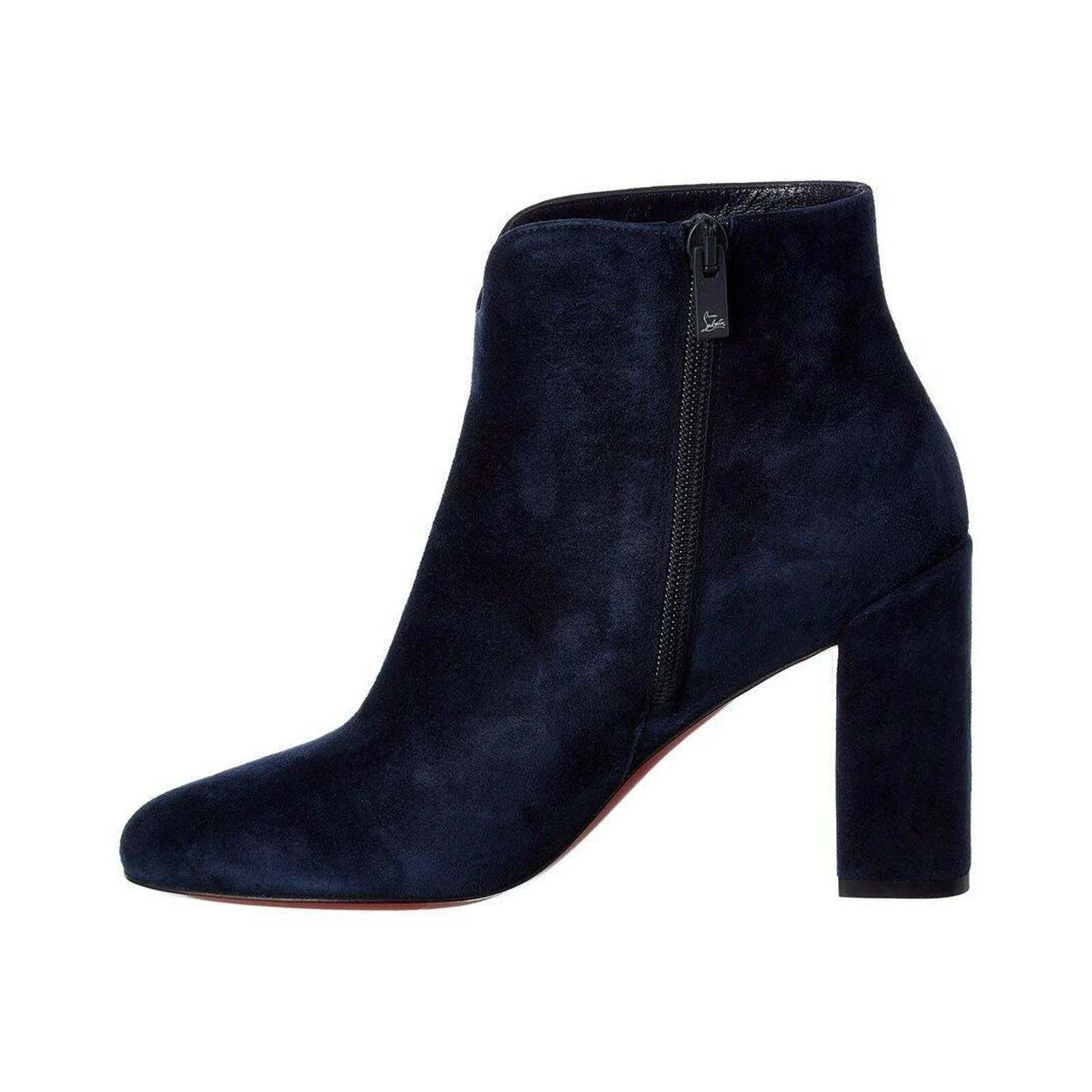 Christian Louboutin Christian Louboutin Castarika 85 Nocturne Blue Suede Ankle Size US 5.5 / IT 35.5 - 8 Thumbnail