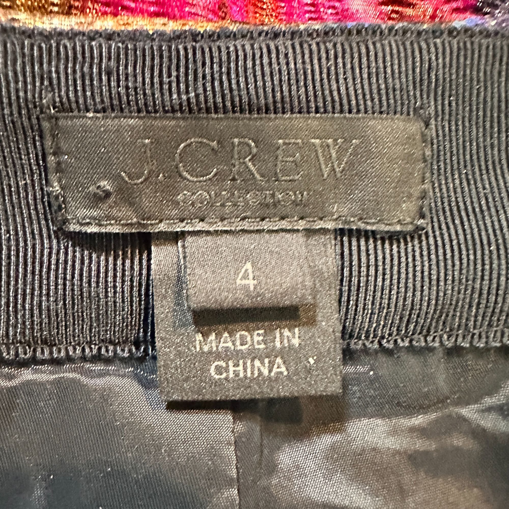 J.Crew J. Crew Silk Cotton Black Floral Metallic Textured Straight Size 27" / US 4 / IT 40 - 6 Thumbnail