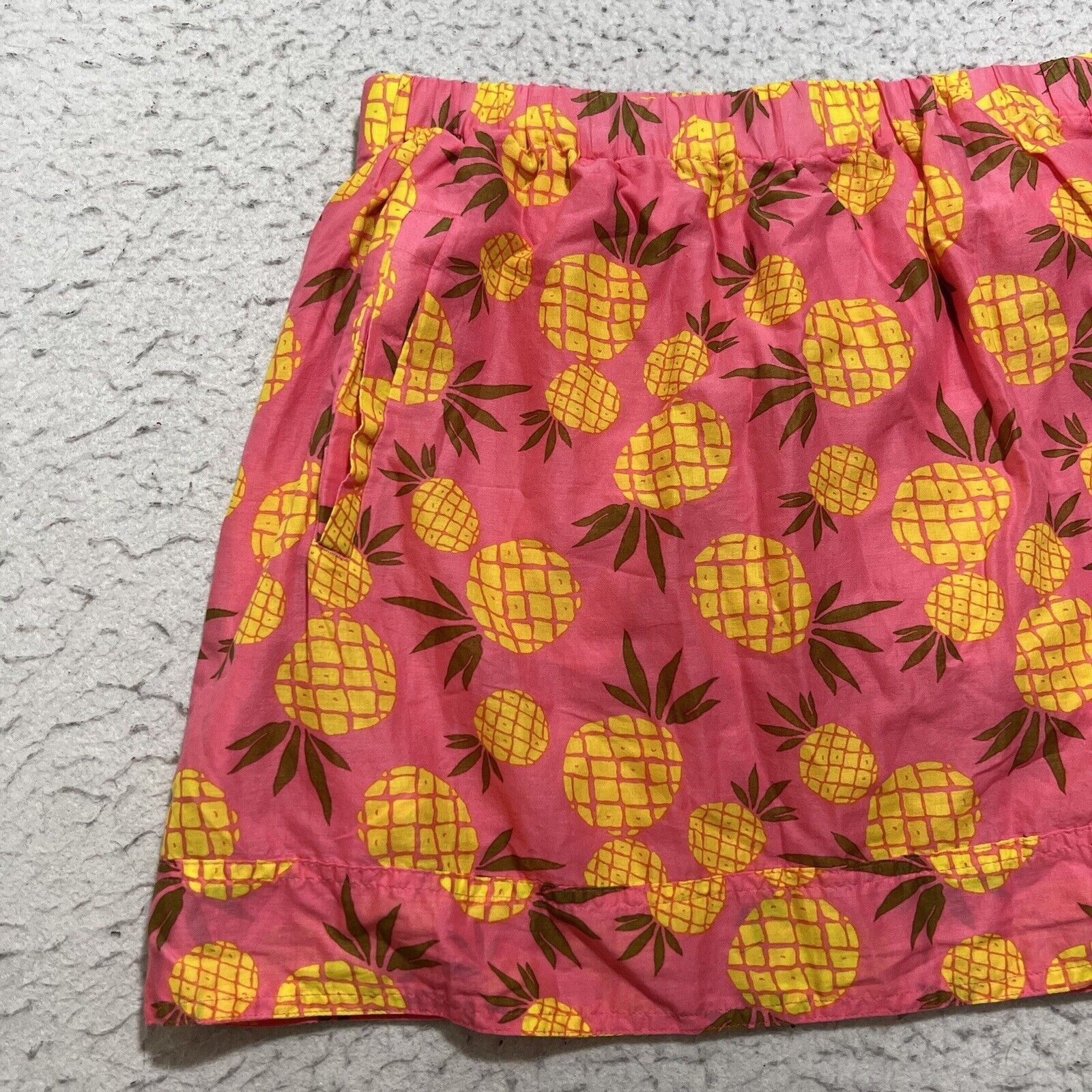 J.Crew J. Crew Printed Cotton Mini Skirt Pineapple Pattern Hot Pink Size 32" / US 10 / IT 46 - 2 Thumbnail