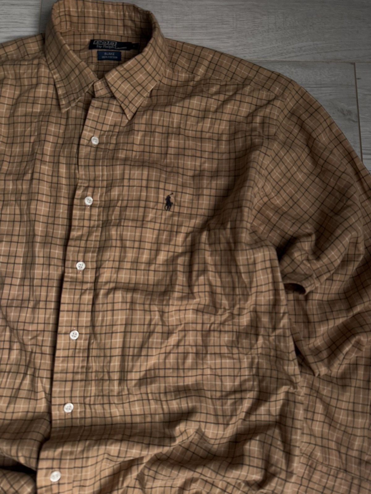 Polo Ralph Lauren × Vintage Vintage Polo Ralph Lauren Navy Chek Shirt Size US L / EU 52-54 / 3 - 1 Thumbnail