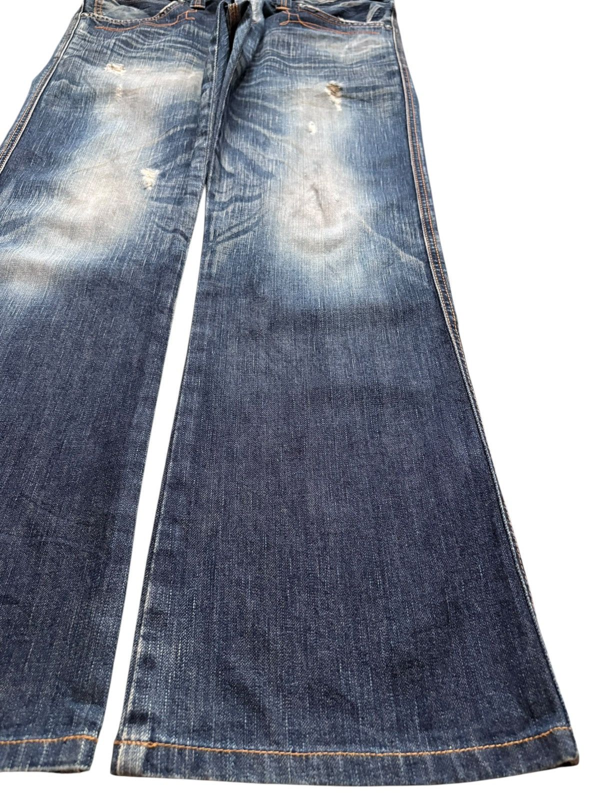 Edwin × Japanese Brand Vintage Japanese Edwin Bleach Mud Wash Bootcut Flare Jeans Size US 33 - 7 Thumbnail