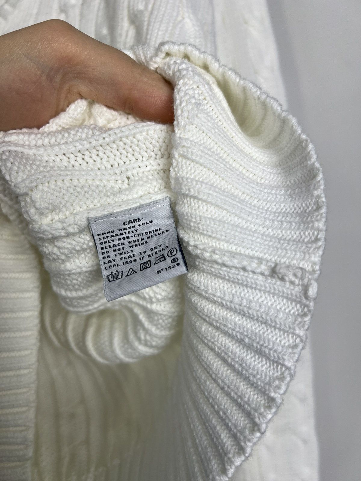 Ralph Lauren × Ralph Lauren Sport Ralph Lauren Braid sweater, white, classic neckline Size M / US 6-8 / IT 42-44 - 5 Thumbnail
