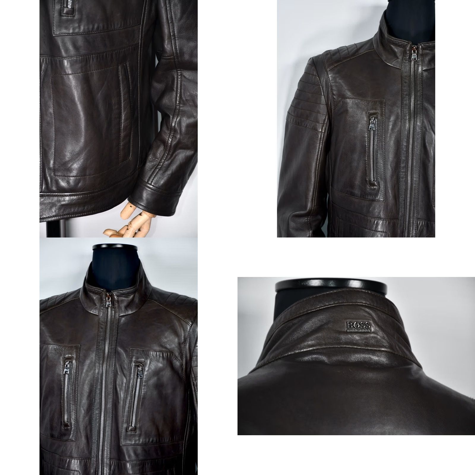 Hugo Boss HUGO BOSS Gentin Leather Jacket Brown 44R Jacket Mens 44R Leather Brown Casual Fall Winter Spring Vintage No Size US S / EU 44-46 / 1 - 8 Thumbnail
