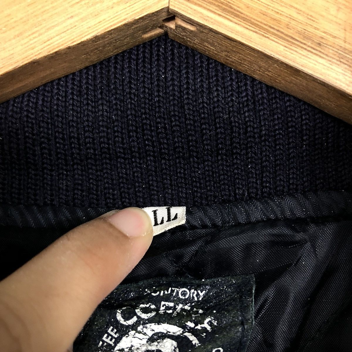 Japanese Brand 📌Vintage Leather Jacket Bomber Suntory Boss Coffee Big Logo Size US L / EU 52-54 / 3 - 21 Thumbnail
