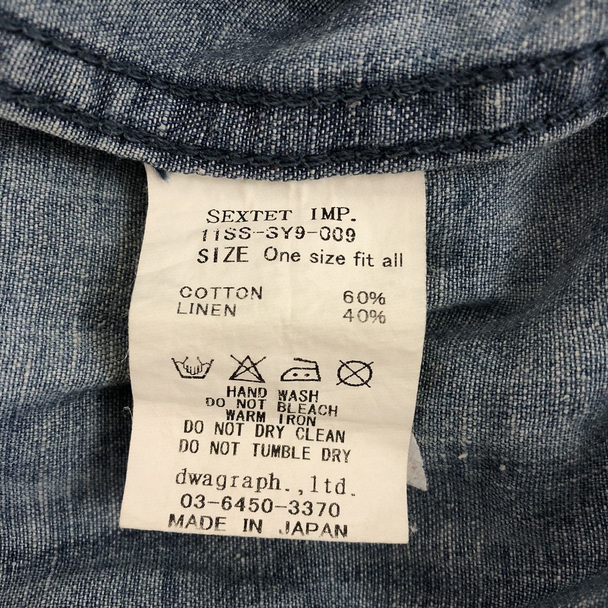Japanese Brand SEXTET IMP. Denim Sailor Collar Shirt Size US L / EU 52-54 / 3 - 10 Thumbnail