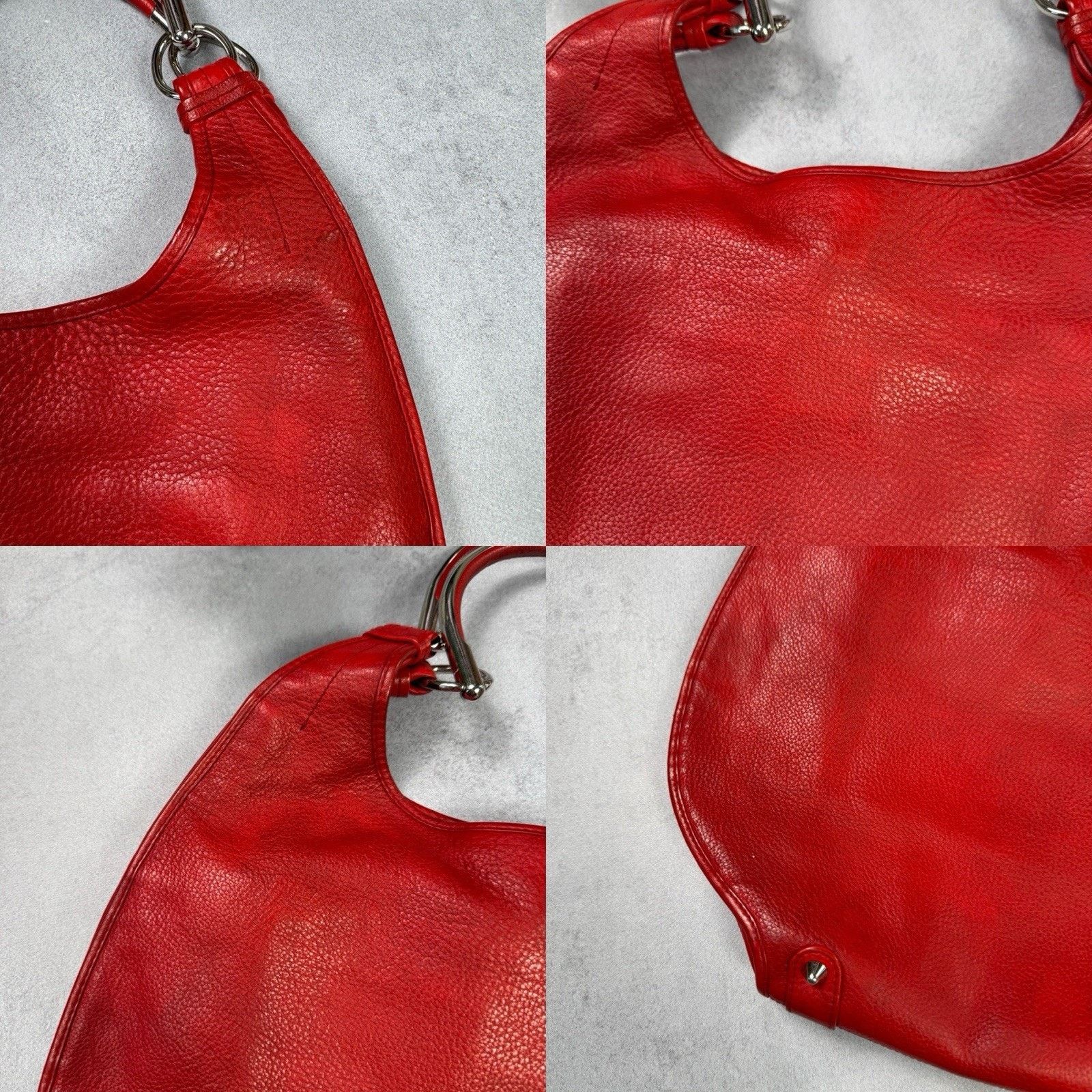 Christian Dior Red Leather Medium 61 Tote