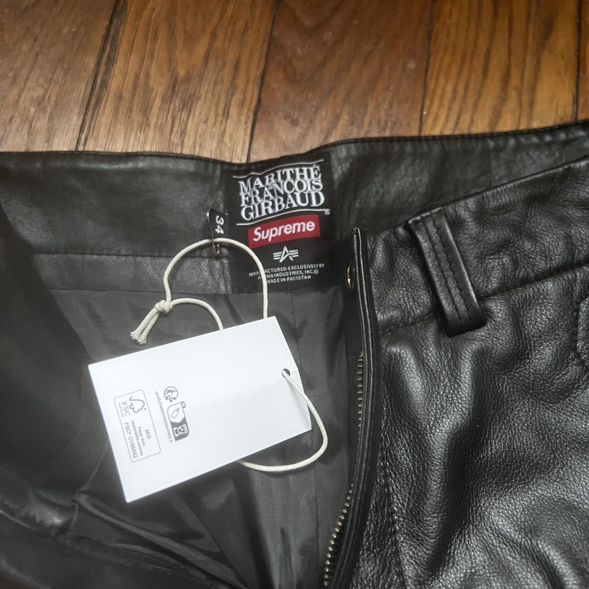 Supreme Supreme Girbaud Shuttle Tape Leather Cargo Pant Black 34 L Size US 34 / EU 50 - 9 Thumbnail