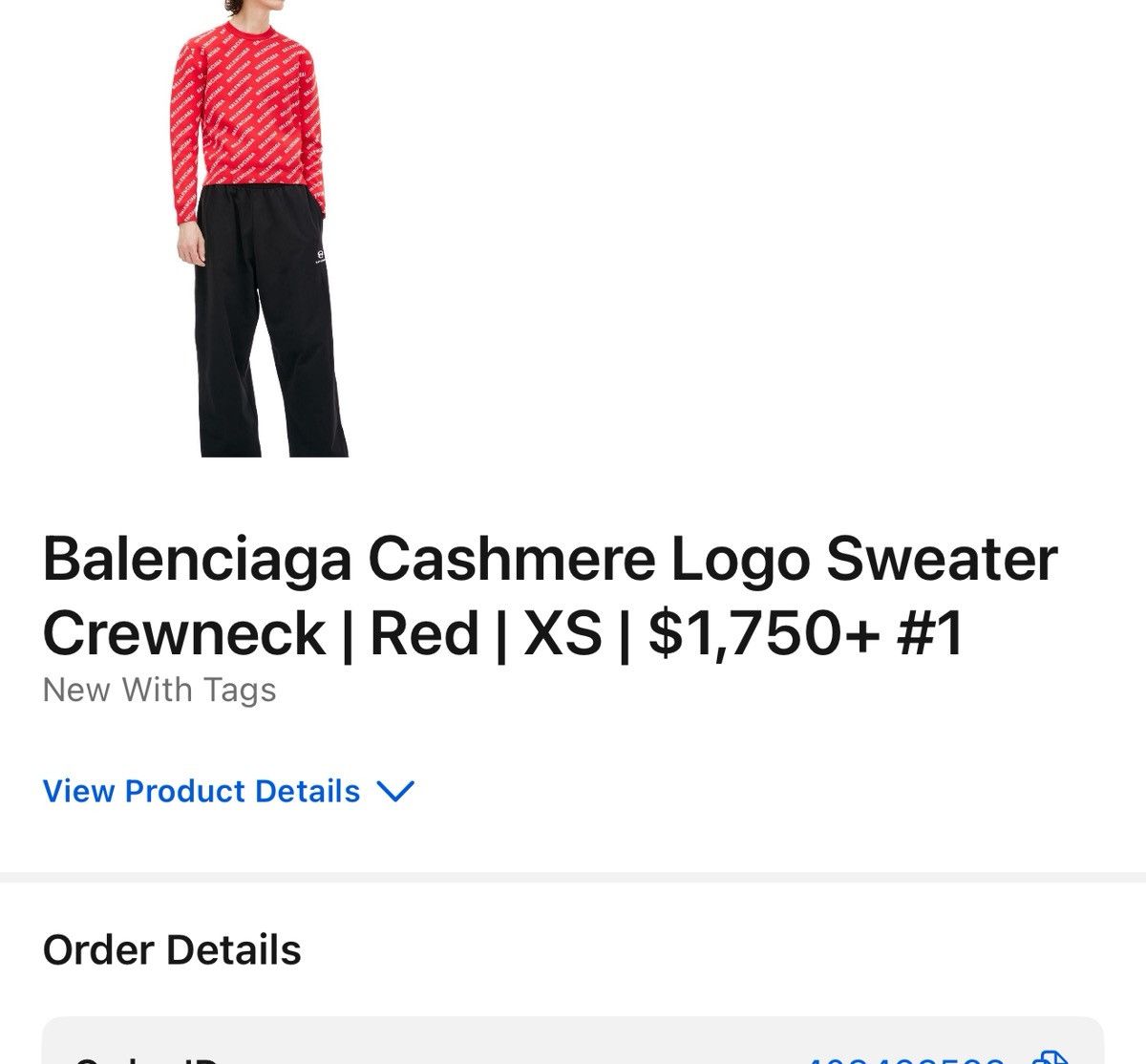 Balenciaga BALENCIAGA Cashmere Logo Print Crewneck Sz.XS Size US XS / EU 42 / 0 - 2 Thumbnail