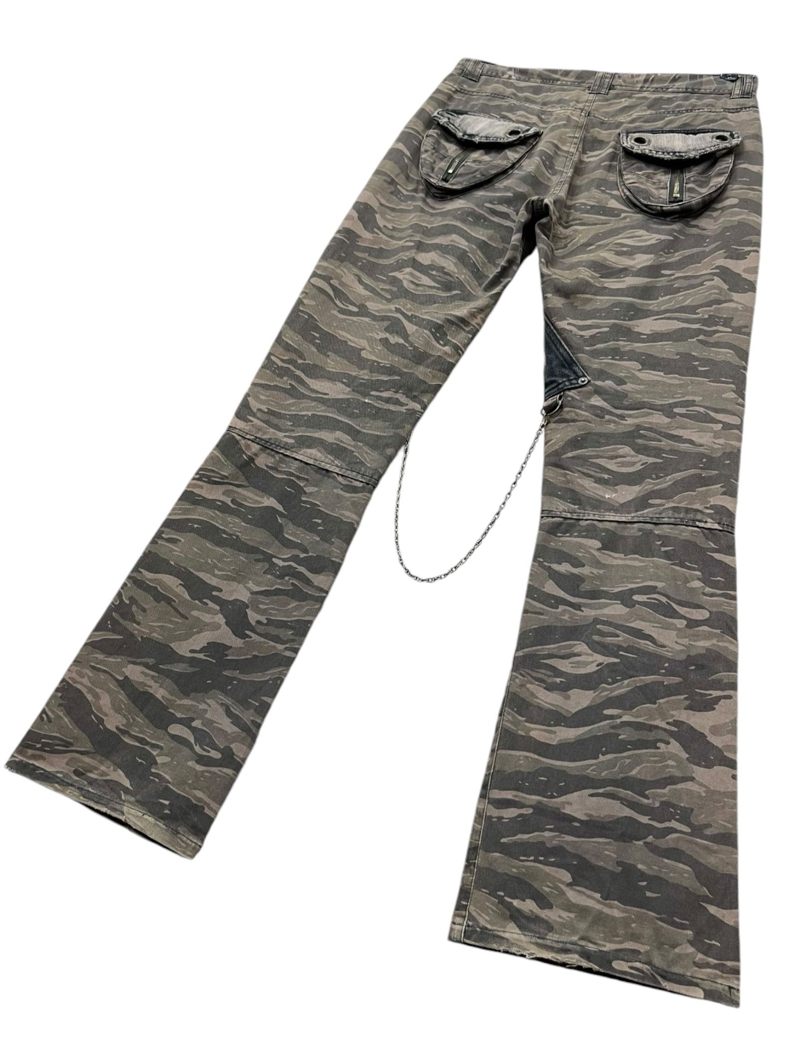 Japanese Brand 🔥TIGER STRIPES Seditionaries Punk Chain Bondage FLARE Pants Size US 29 - 4 Thumbnail