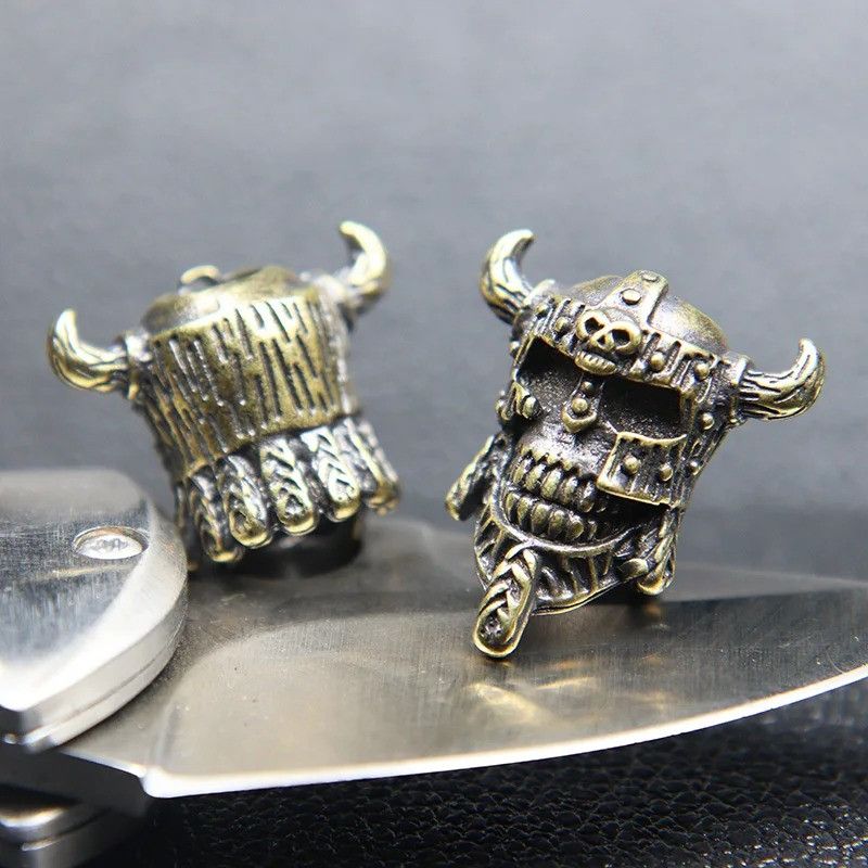 Handmade 2Pcs Viking Pirate Skull Knife Beads Paracord Bead Zipper Size ONE SIZE - 6 Thumbnail