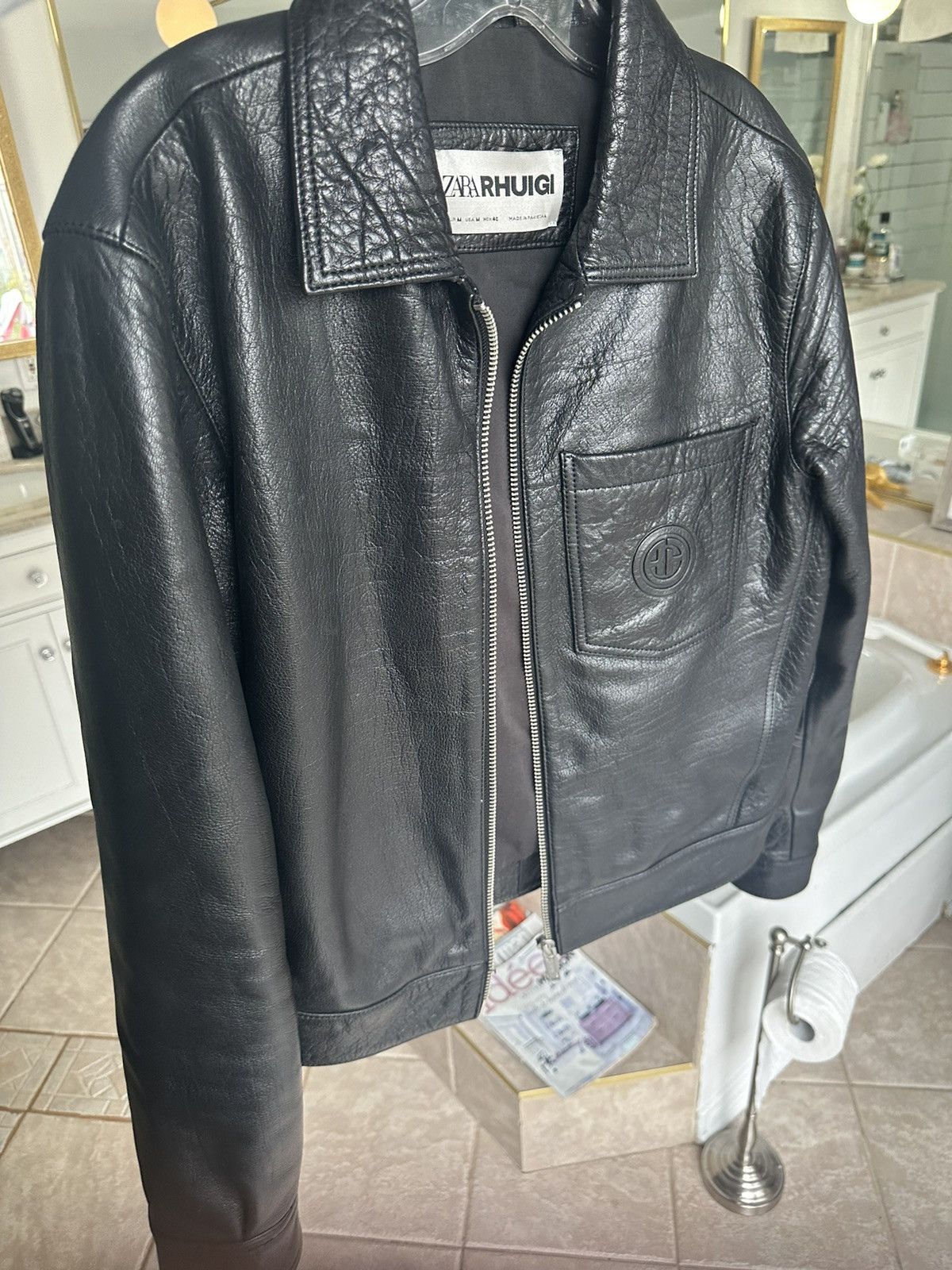 Rhude × Zara Men's Rhude x Zara New Cropped Leather Jacket Size US M / EU 48-50 / 2 - 4 Thumbnail