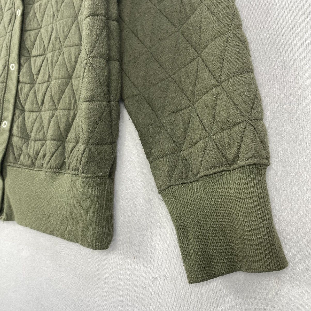 Japanese Brand Season Reason Quilted Snap Button Cardigan | Olive Green Size US M / EU 48-50 / 2 - 3 Thumbnail