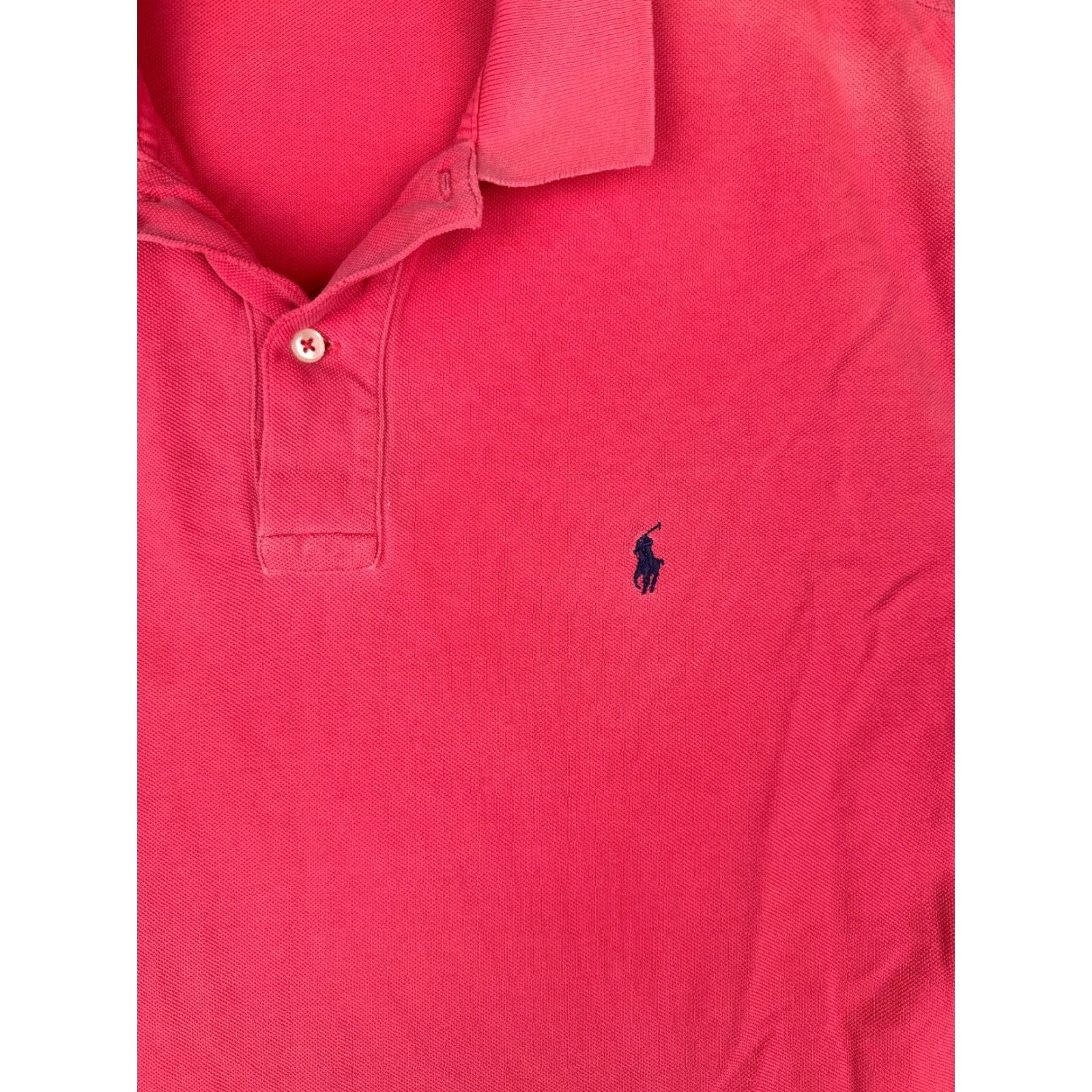 Ralph Lauren VINTAGE Ralph Lauren Polo Shirt Men L Pink 100% Cotton Jersey Slim Regular Crew/Collar Polo Size US L / EU 52-54 / 3 - 6 Thumbnail