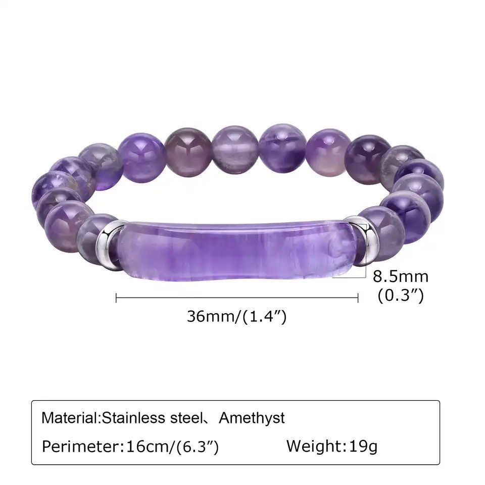 Other Purple Beaded Stretch Bracelet Size ONE SIZE - 2 Thumbnail