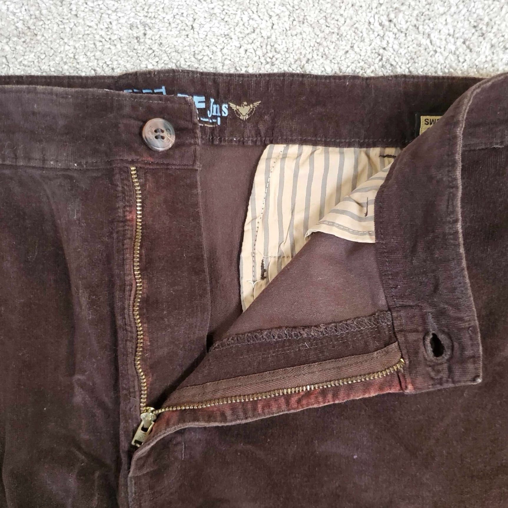 Denime Columbia Corduroy Pants 42 X 28 Brown Denim Carpenter Mens Pants Corduroy Brown 42 Inseam 28 Columbia Jeans Size US 42 / EU 58 - 6 Thumbnail