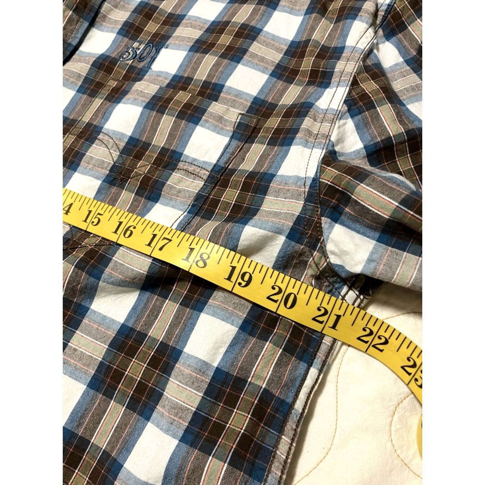 Levi's VINTAGE Levi's Mens XL Plaid Long Sleeve Button-Down Shirt 501 Jeans Printed Back Size US XL / EU 56 / 4 - 7 Thumbnail