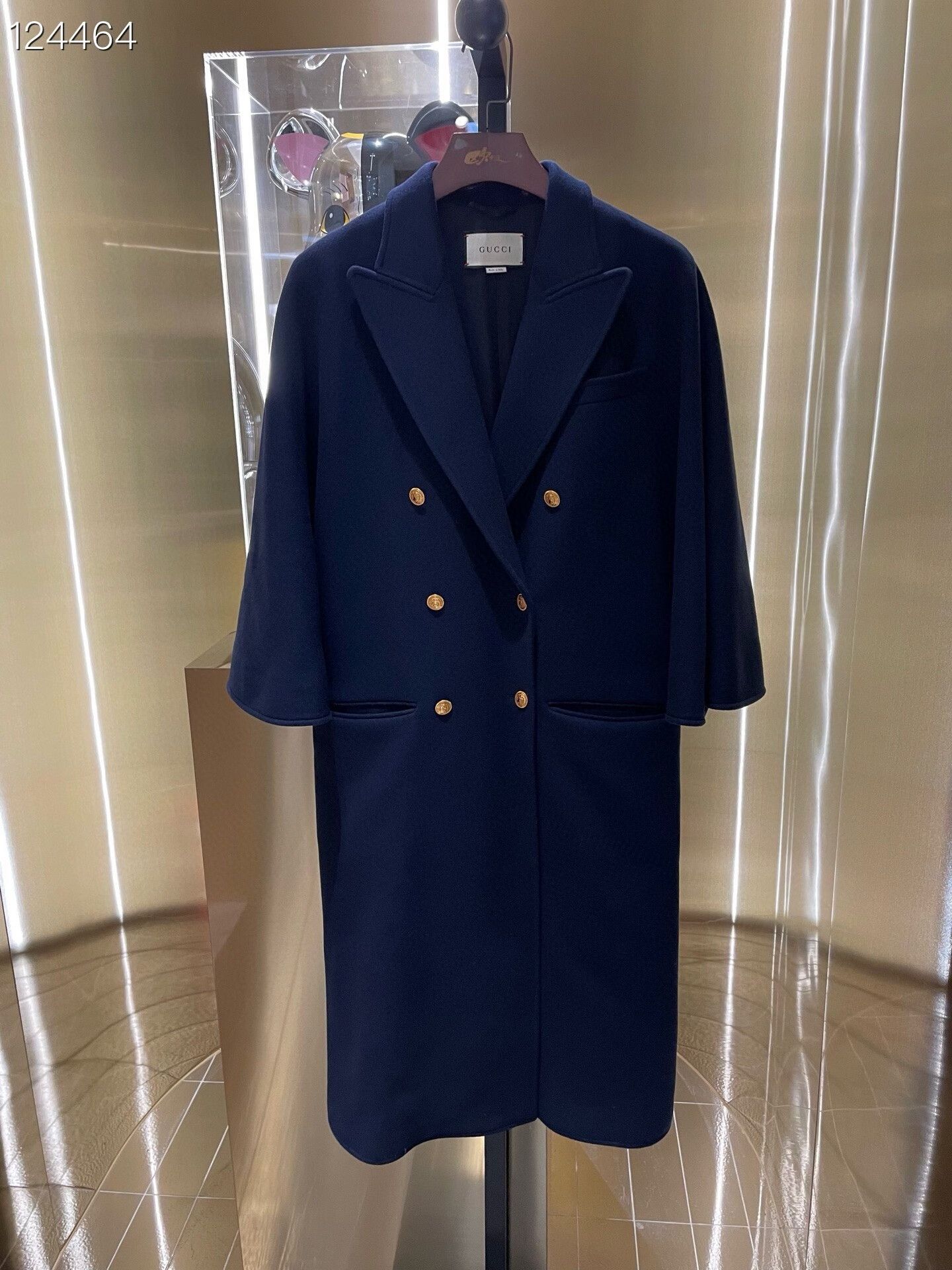 Gucci Gucci Blue Double-Breasted Gold Button Coat Size US XS / EU 42 / 0 - 1 Thumbnail
