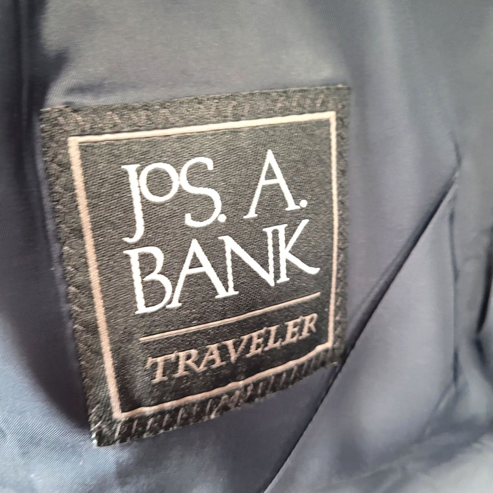 Jos. A. Bank Jos A Bank Traveler Tailored Fit 44L Wool Suit Jacket Blazer Gray Two-Button Notch Lapel Long 4-Button Sleeve Men Size 44R - 3 Thumbnail