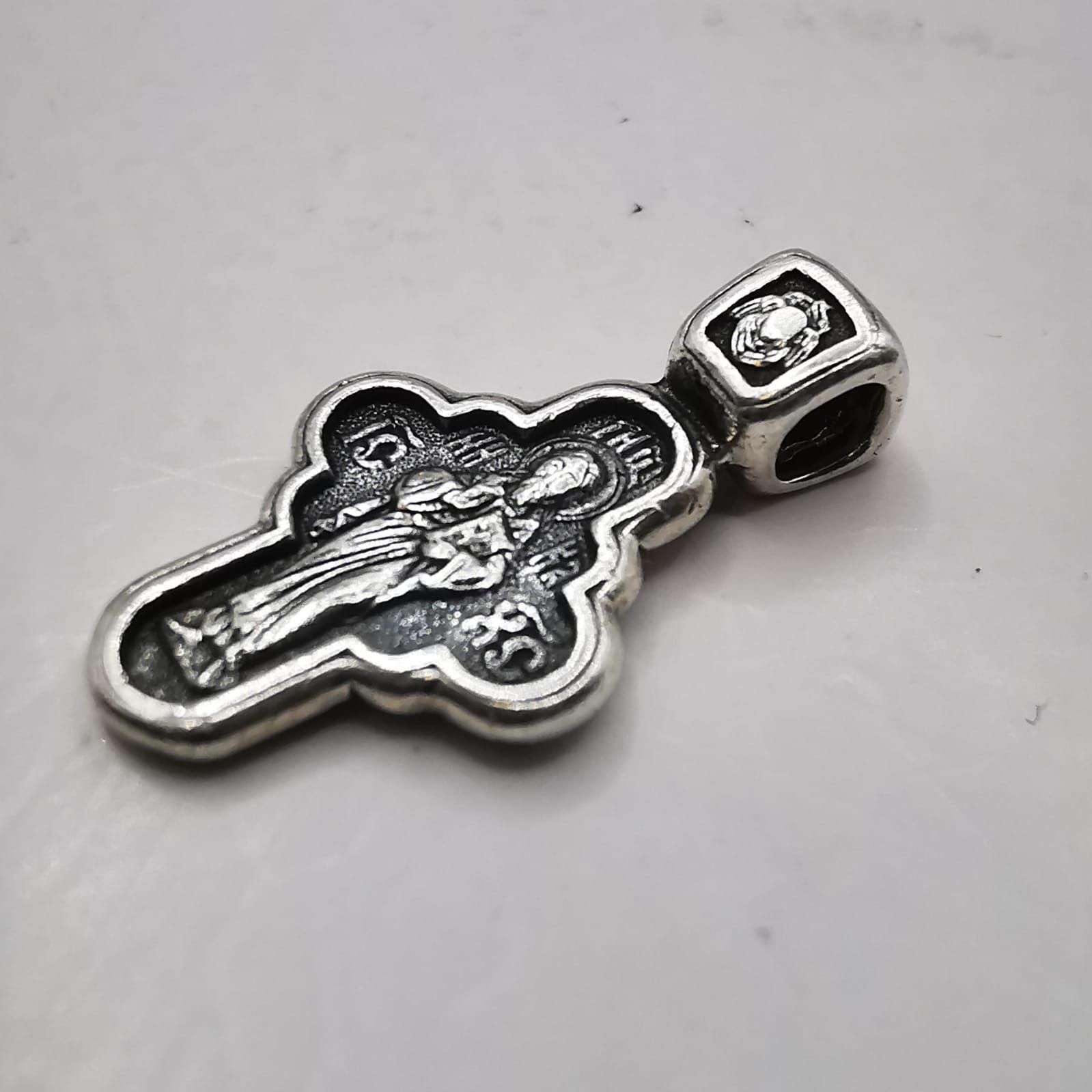 Sterling Silver Vintage Pendant Cross "Jesus, Seven-arrow" 925 silver 1,95g Size ONE SIZE - 6 Thumbnail