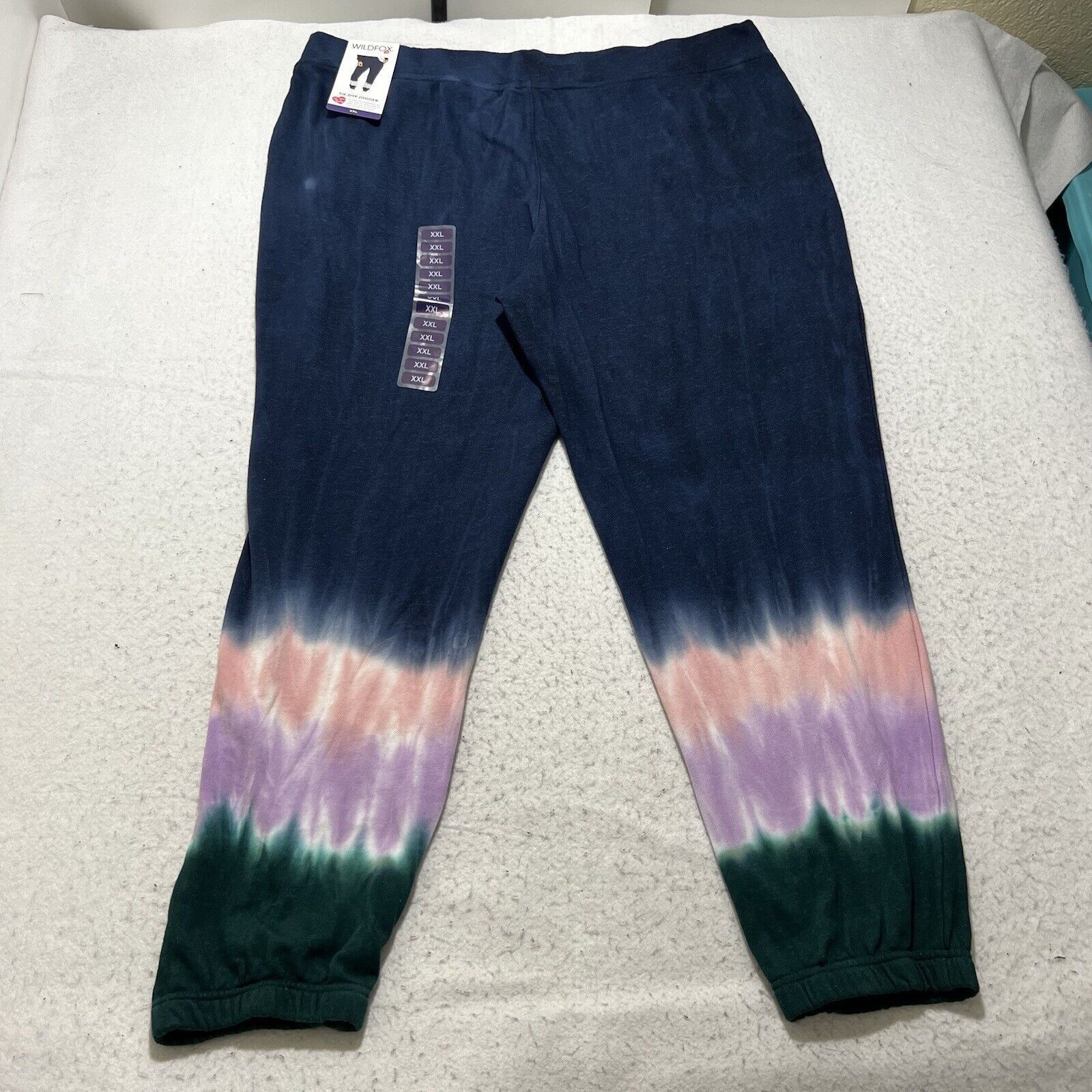 Wildfox Wildfox XXL Relaxed Tie Dye Ombre Joggers Blue Sweatpants Size 42" / US 20 - 6 Thumbnail