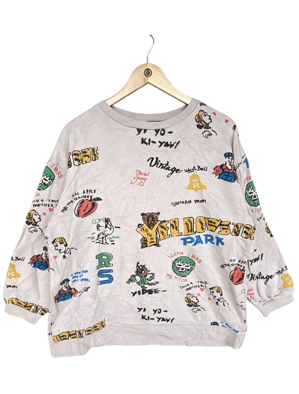 Vintage Tunagi Cartoon Crewneck Sweatshirt Beige Color Sz L