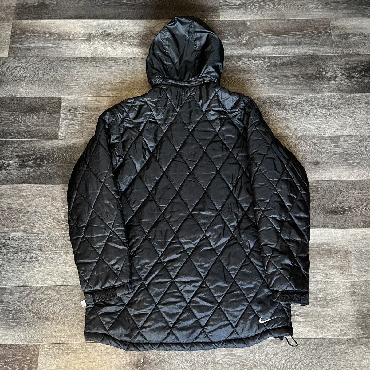 Nike Vintage 2000s Nike Quilted Puffer Down Zip Up Hooded Jacket Size US L / EU 52-54 / 3 - 2 Thumbnail
