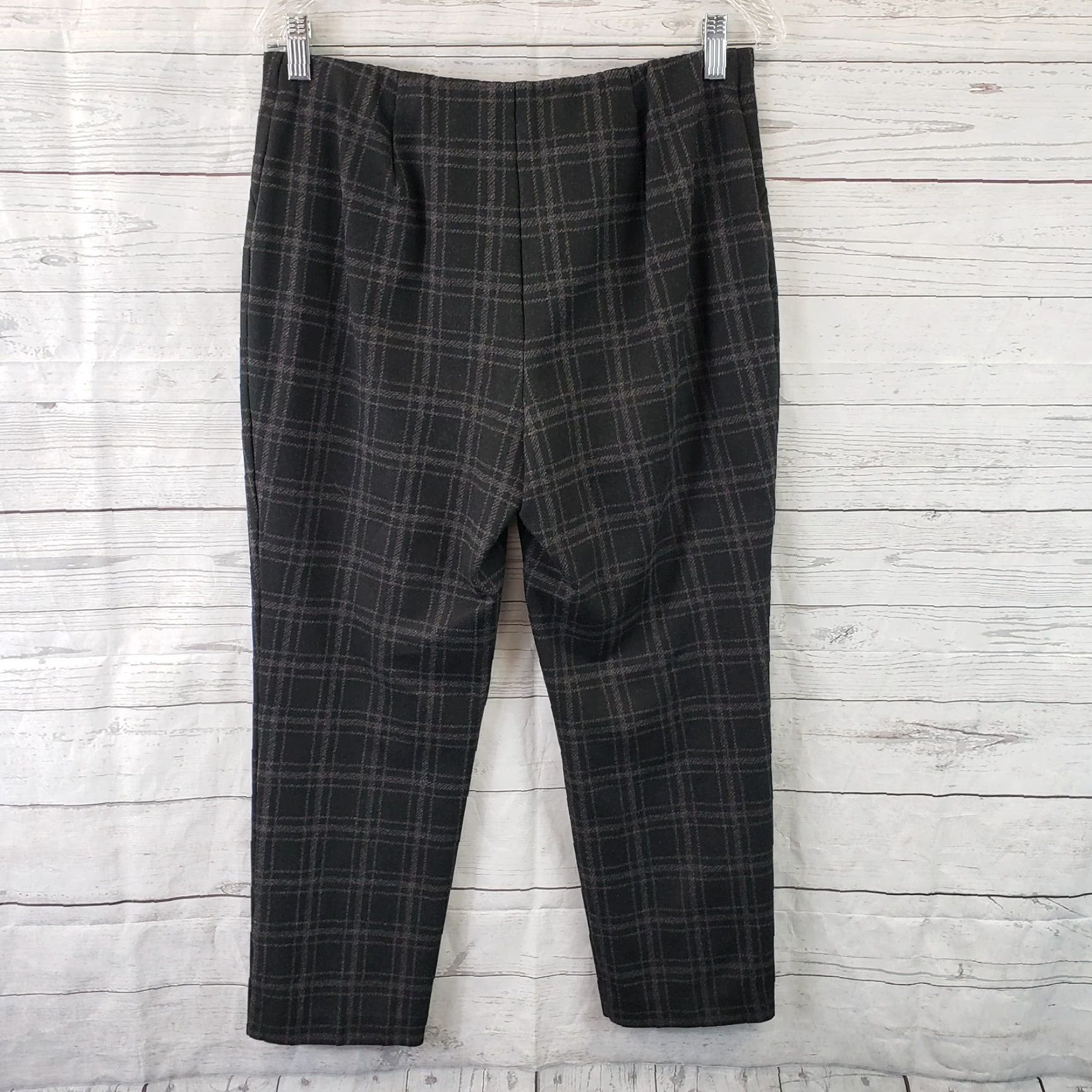 J. Jill J Jill Womens Ponte Slim Leg Cropped Pants PM Petite Black Gray Mid Rise Pants Boys? No. Size 32" / US 10 / IT 46 - 3 Thumbnail
