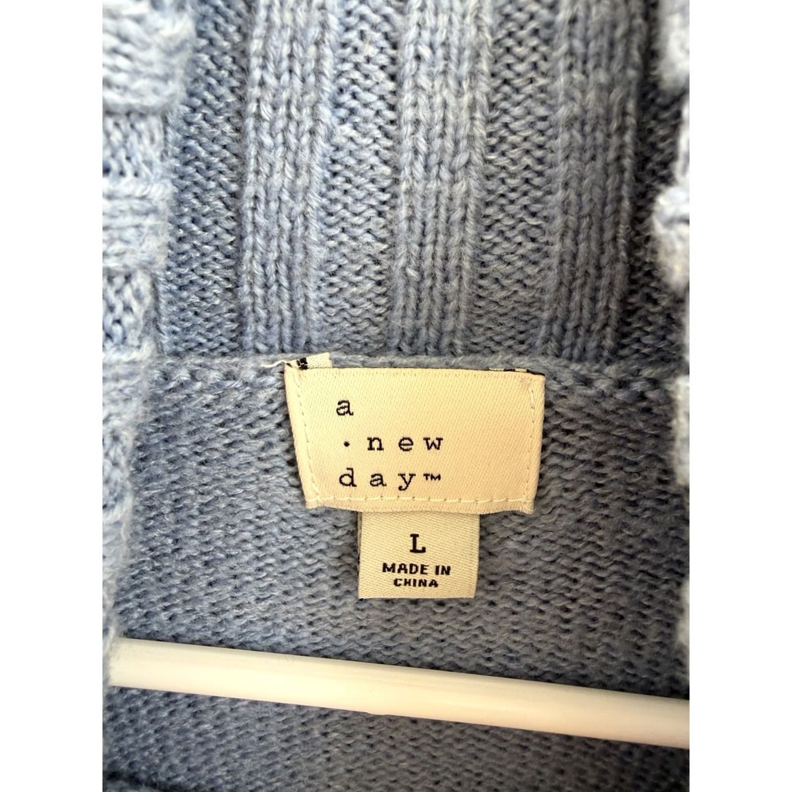 Vintage A New Day Sweater Shirt Women Large Blue Knit Turtleneck Pullover Casual... Size L / US 10 / IT 46 - 4 Thumbnail