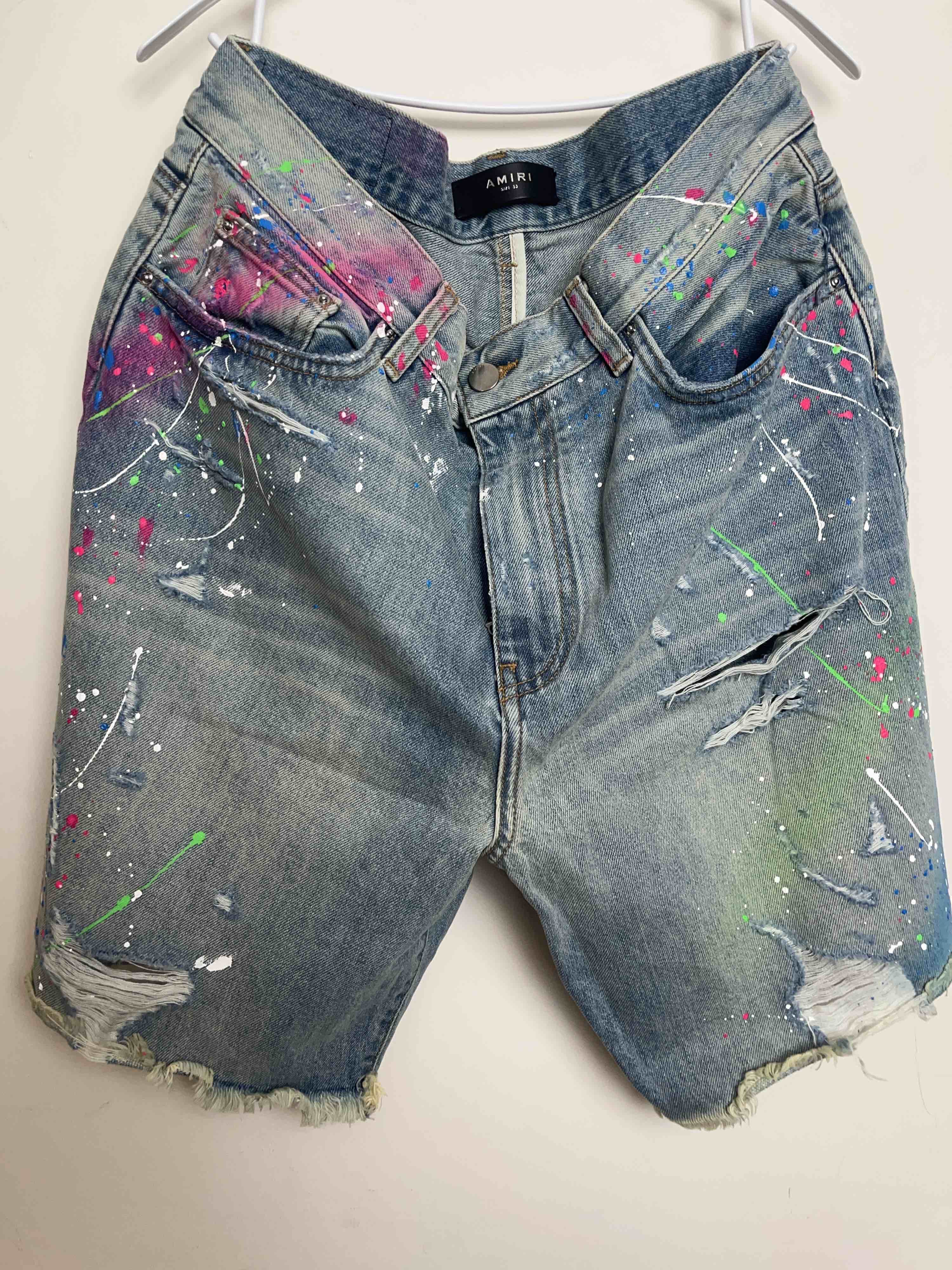 Amiri Amiri Paint Splatter Denim Shorts Size 33 Size US 33 - 1 Thumbnail