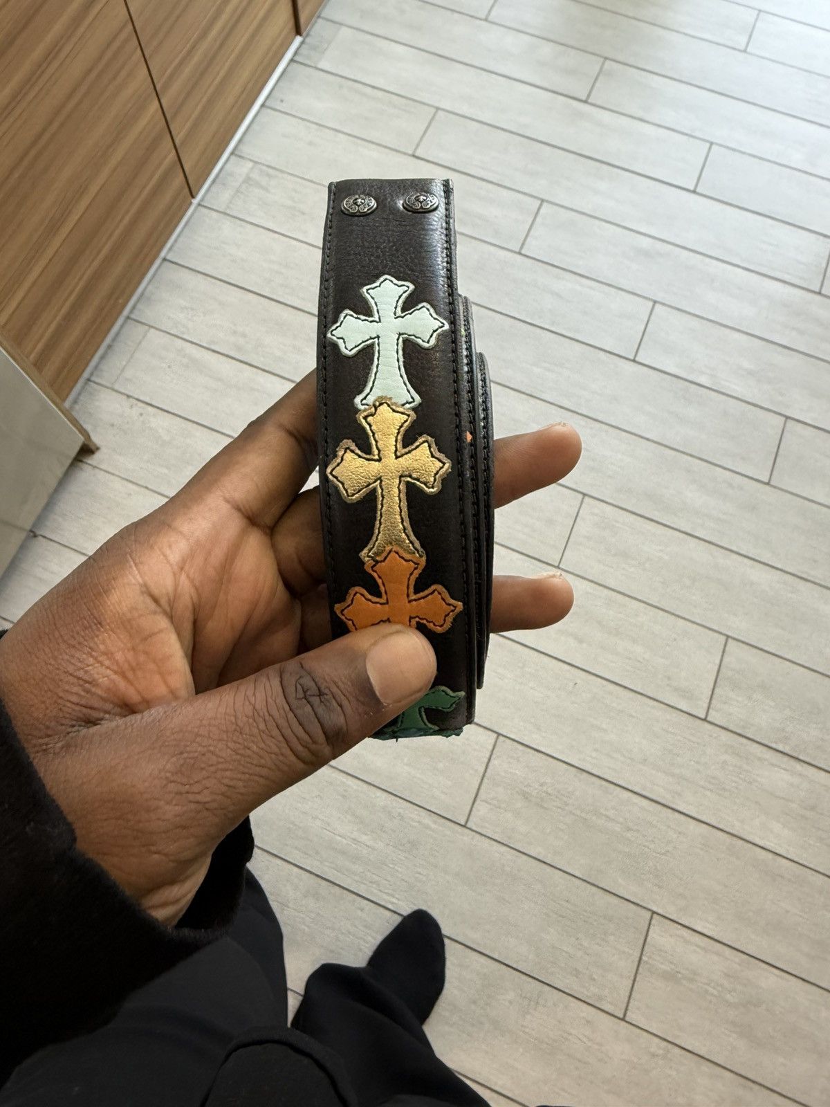 Chrome Hearts Multicolor Rainbow Cross Strap Size 38 - 22 Thumbnail