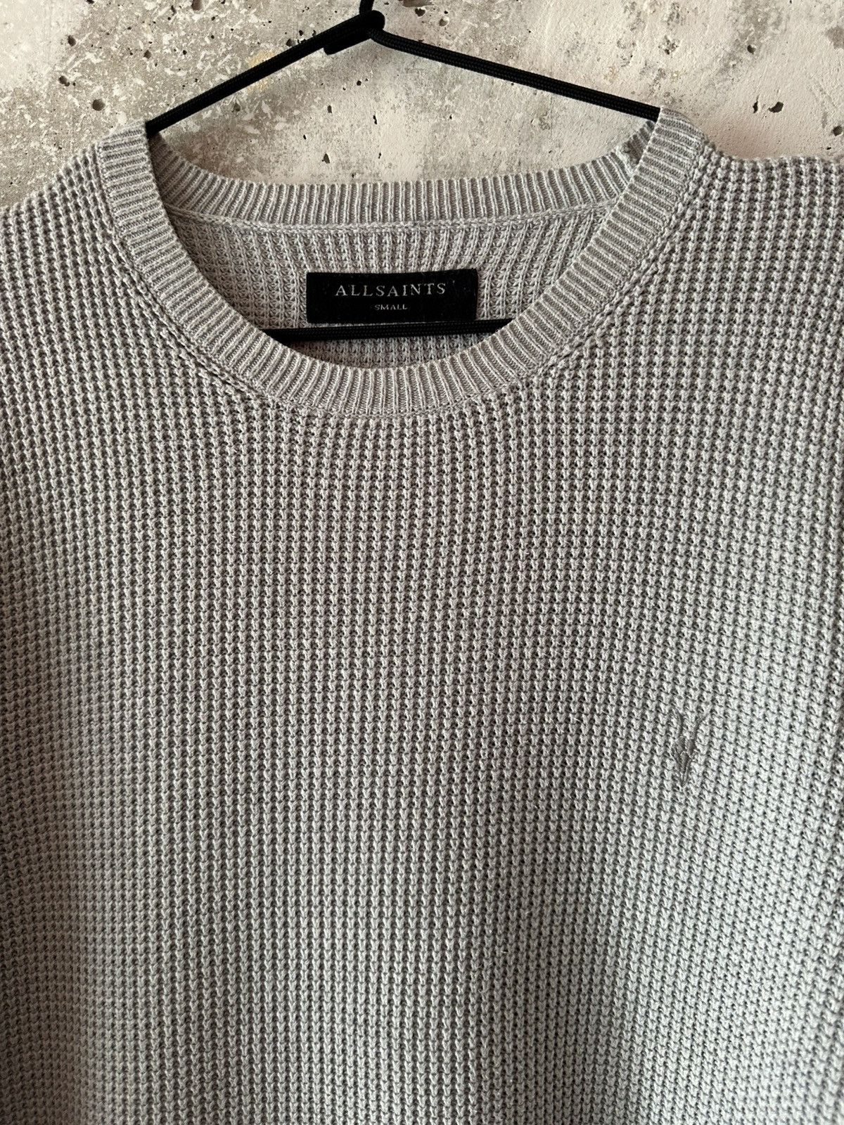 Allsaints Classic Allsaints Trias Crew Cotton Knitted Gray Sweater Size US M / EU 48-50 / 2 - 2 Thumbnail